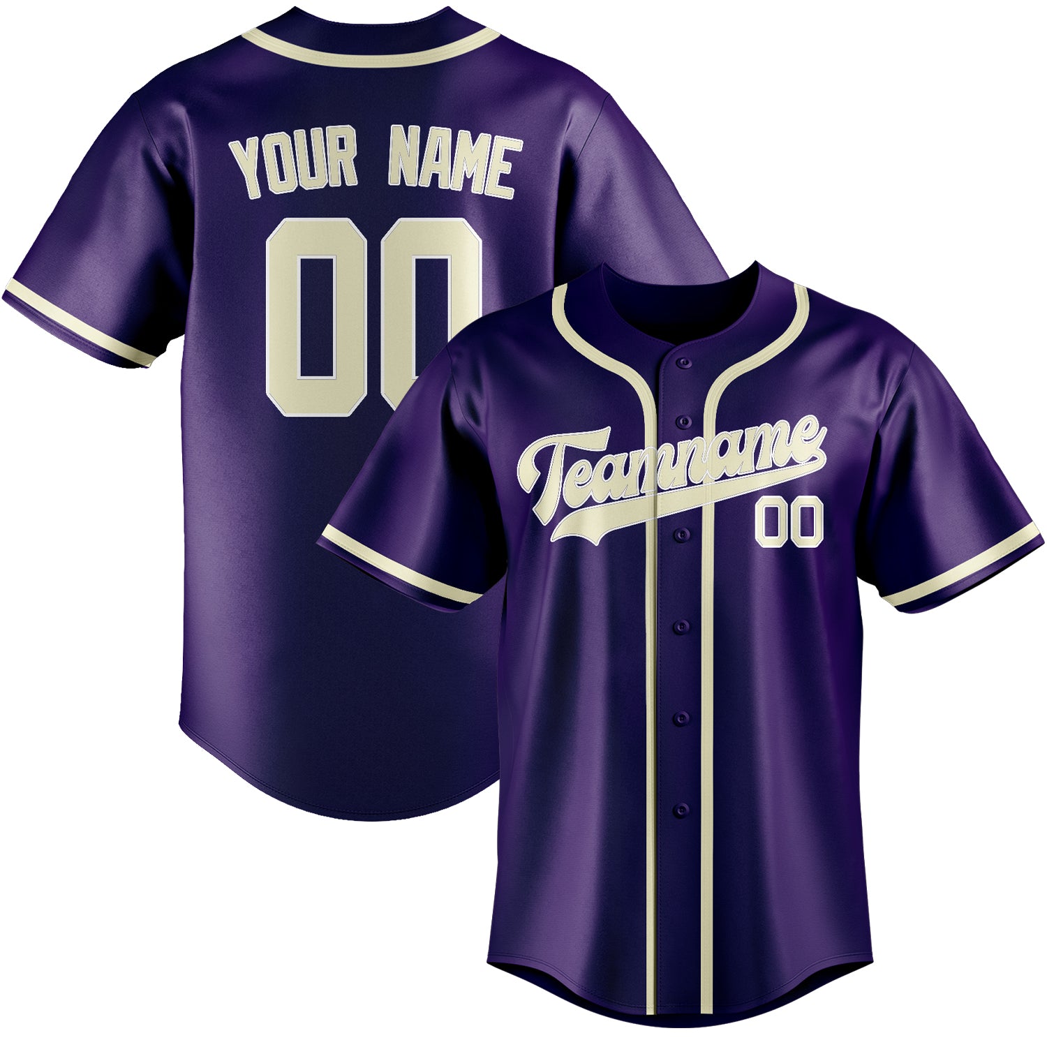 Maillot de baseball personnalisé crème violette