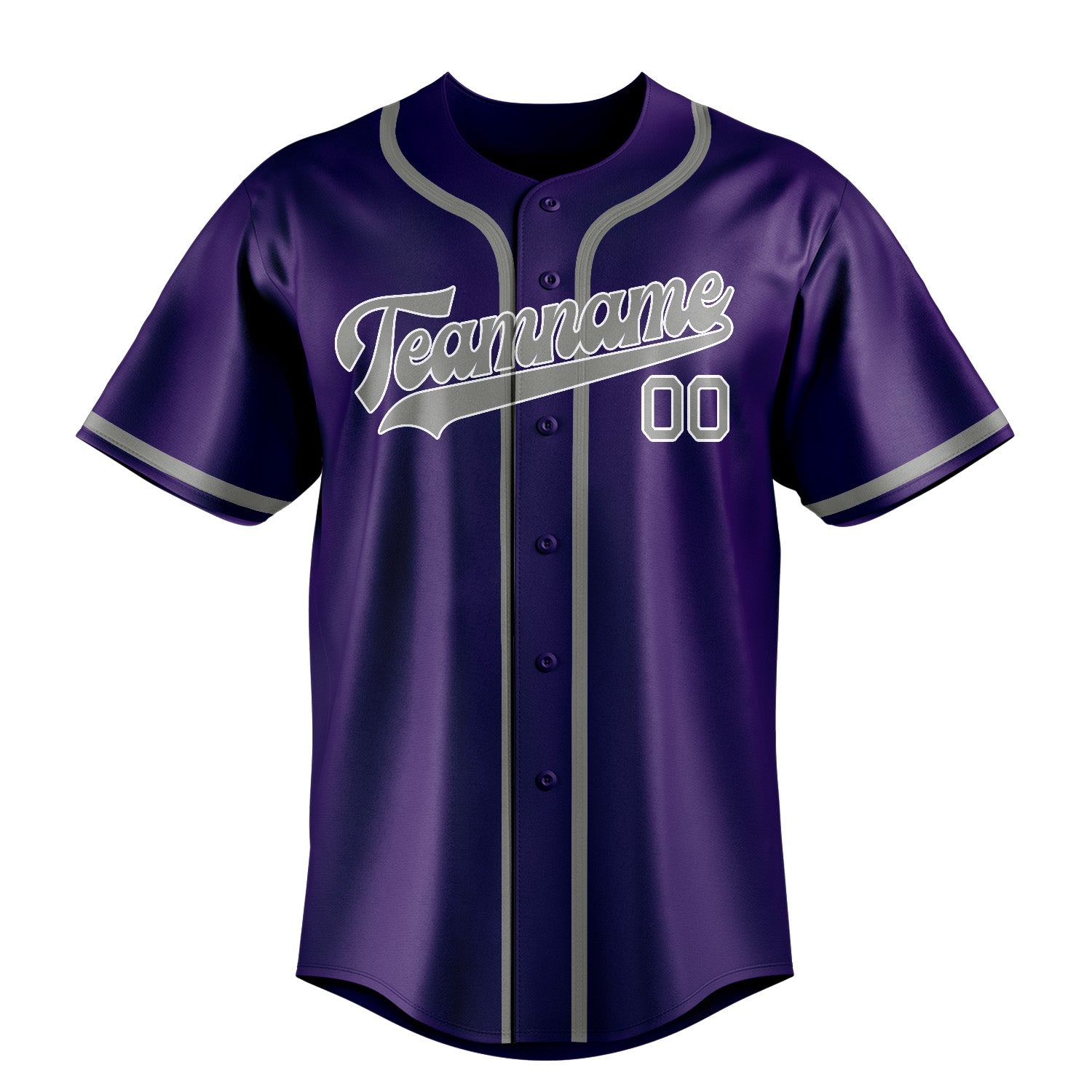 Maillot de baseball personnalisé violet et gris
