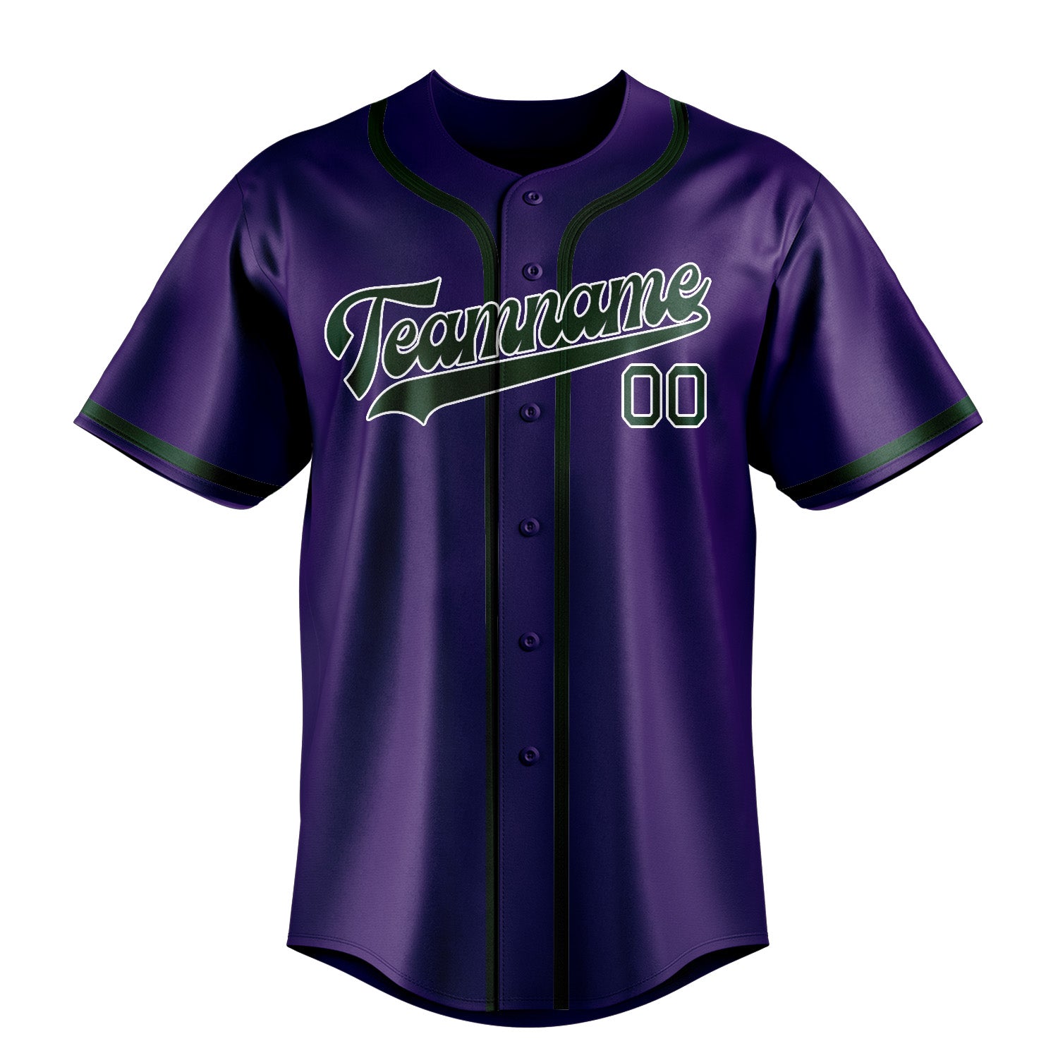 Maillot de baseball personnalisé violet et vert