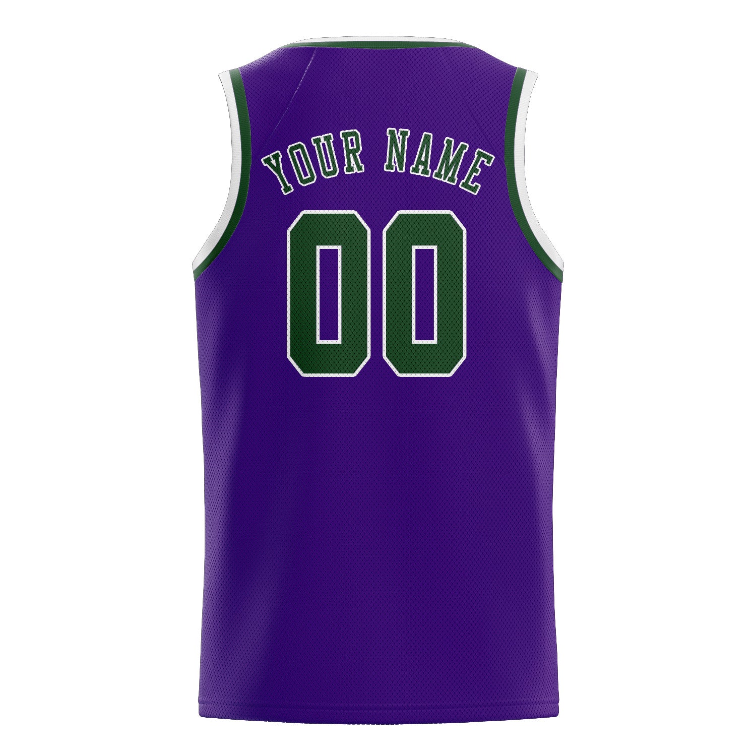 Maillot de basketball personnalisé violet et vert foncé