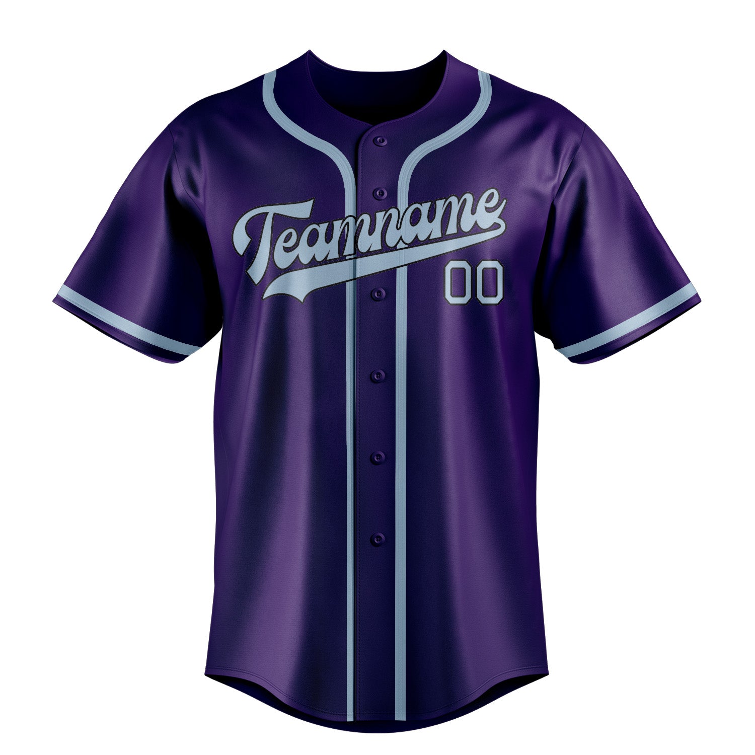 Maillot de baseball personnalisé violet et bleu clair