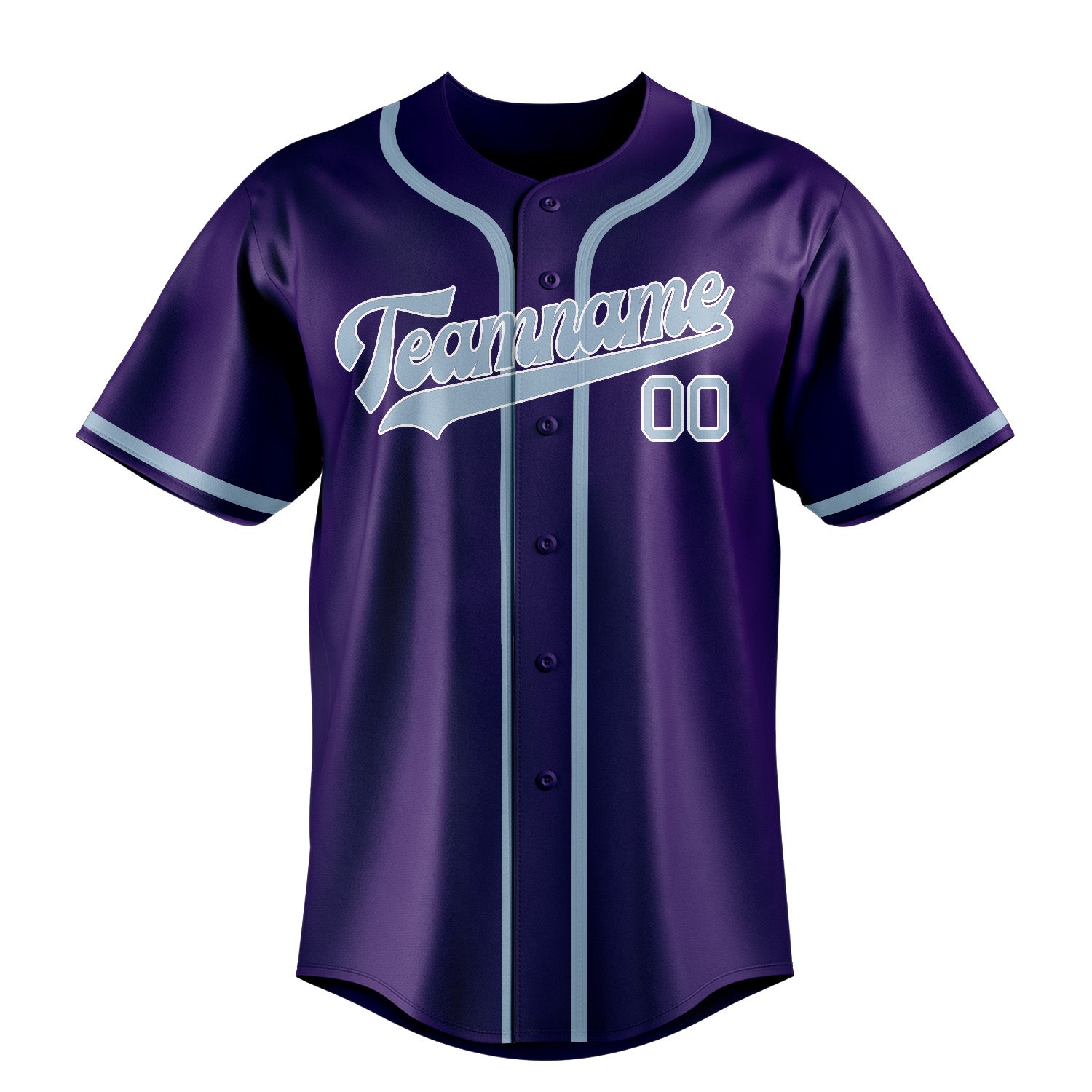 Maillot de baseball personnalisé violet et bleu clair