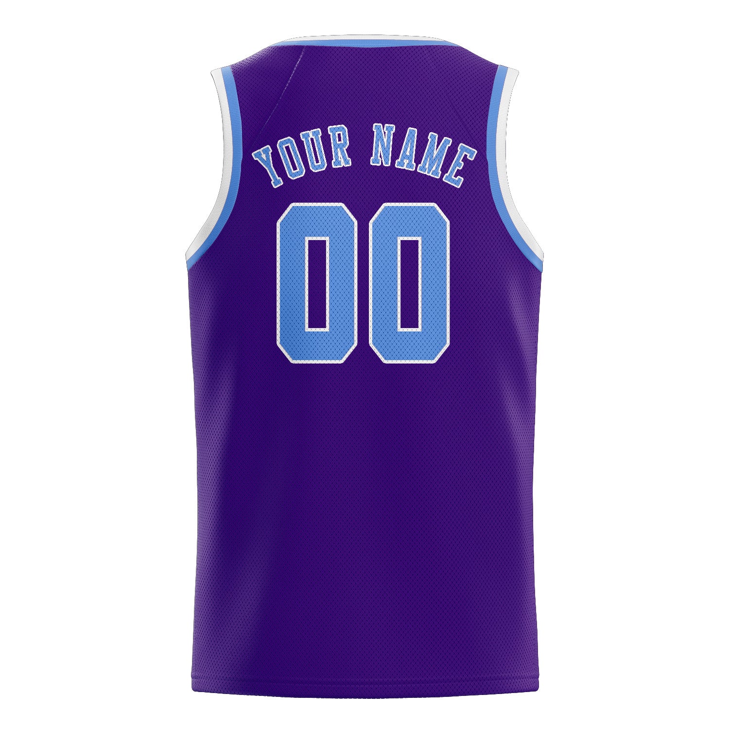 Maillot de basketball personnalisé violet et bleu clair