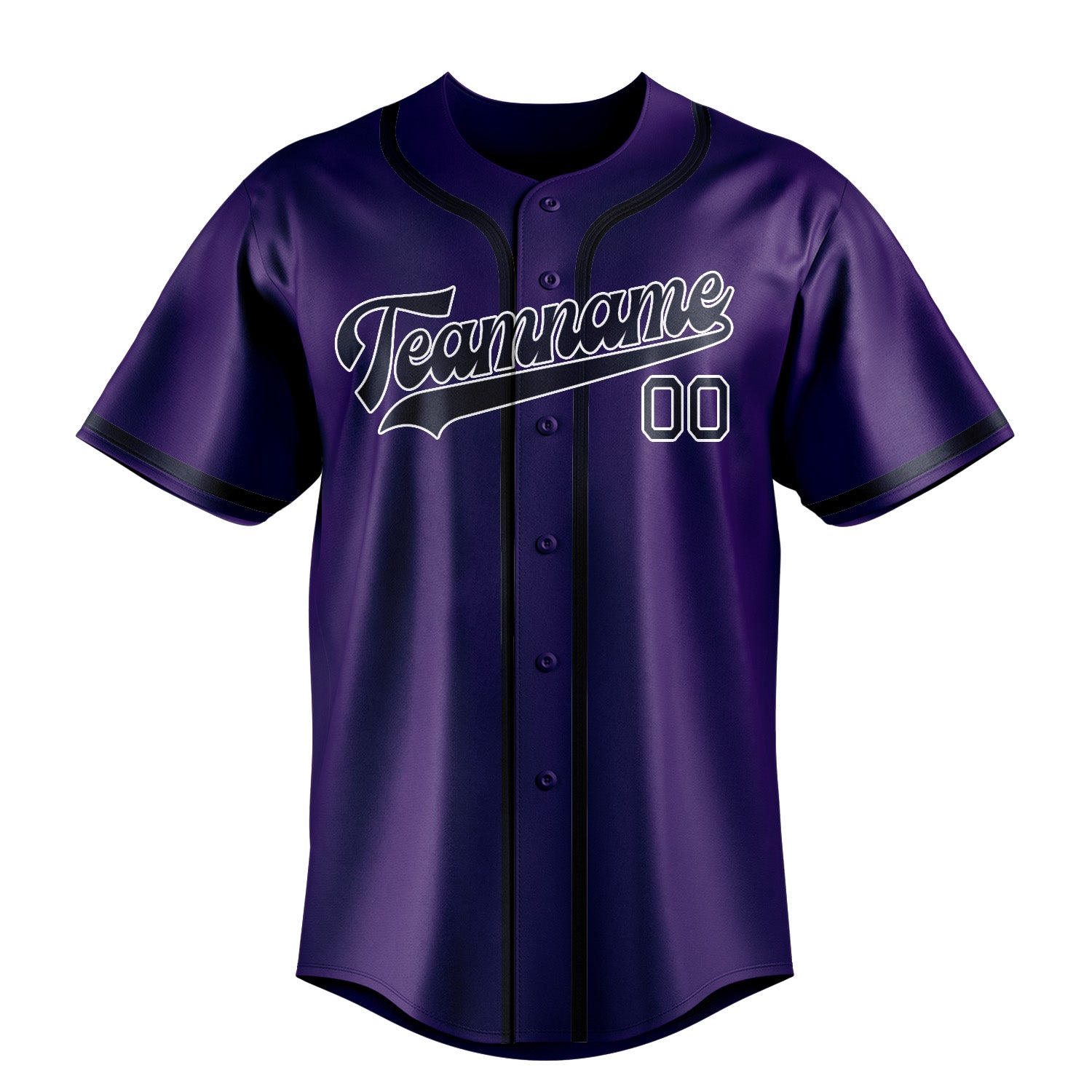 Maillot de baseball personnalisé violet et marine