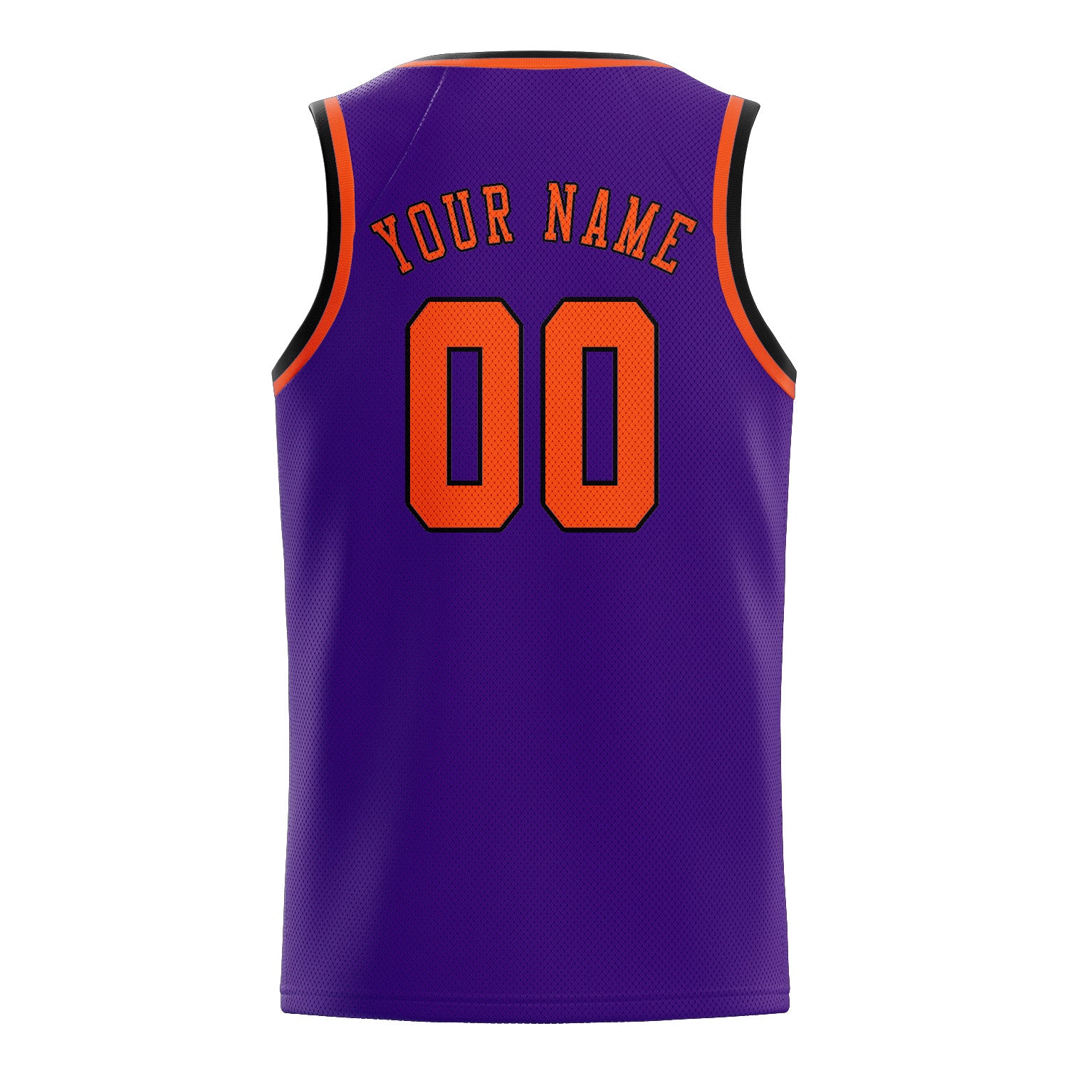 Maillot de basketball personnalisé violet, orange et rouge