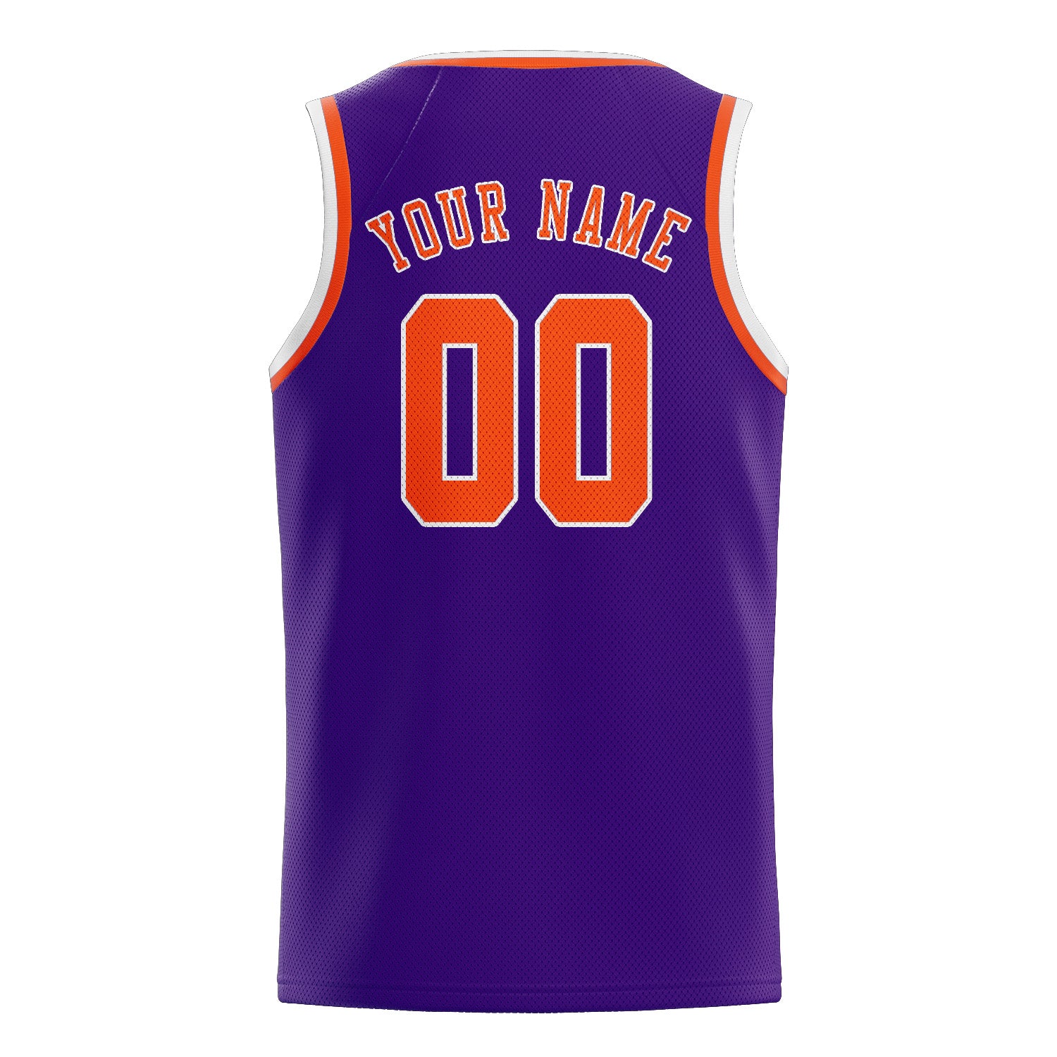 Maillot de basketball personnalisé violet, orange et rouge