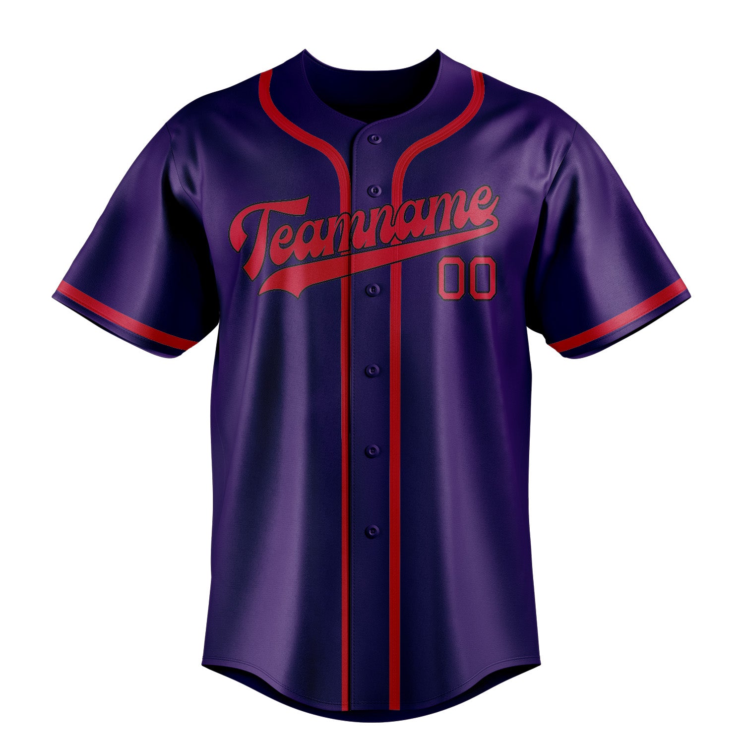 Maillot de baseball personnalisé violet et rouge