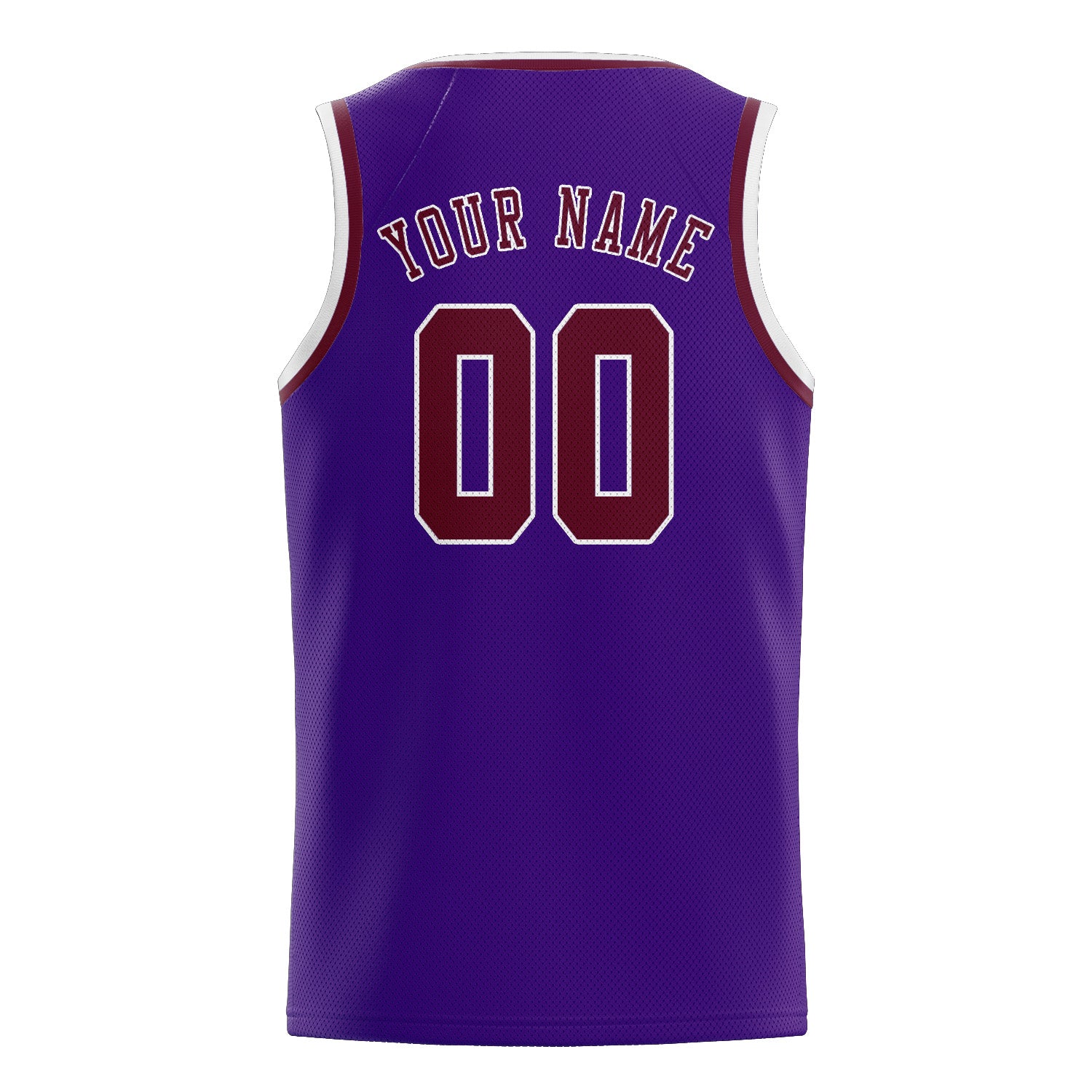 Maillot de basketball personnalisé violet, cramoisi et rouge