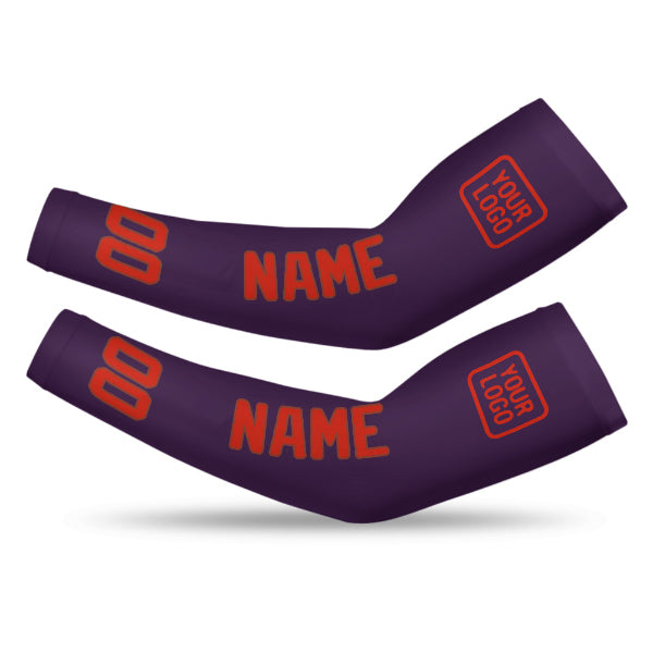 Manchon personnalisé violet, orange et rouge
