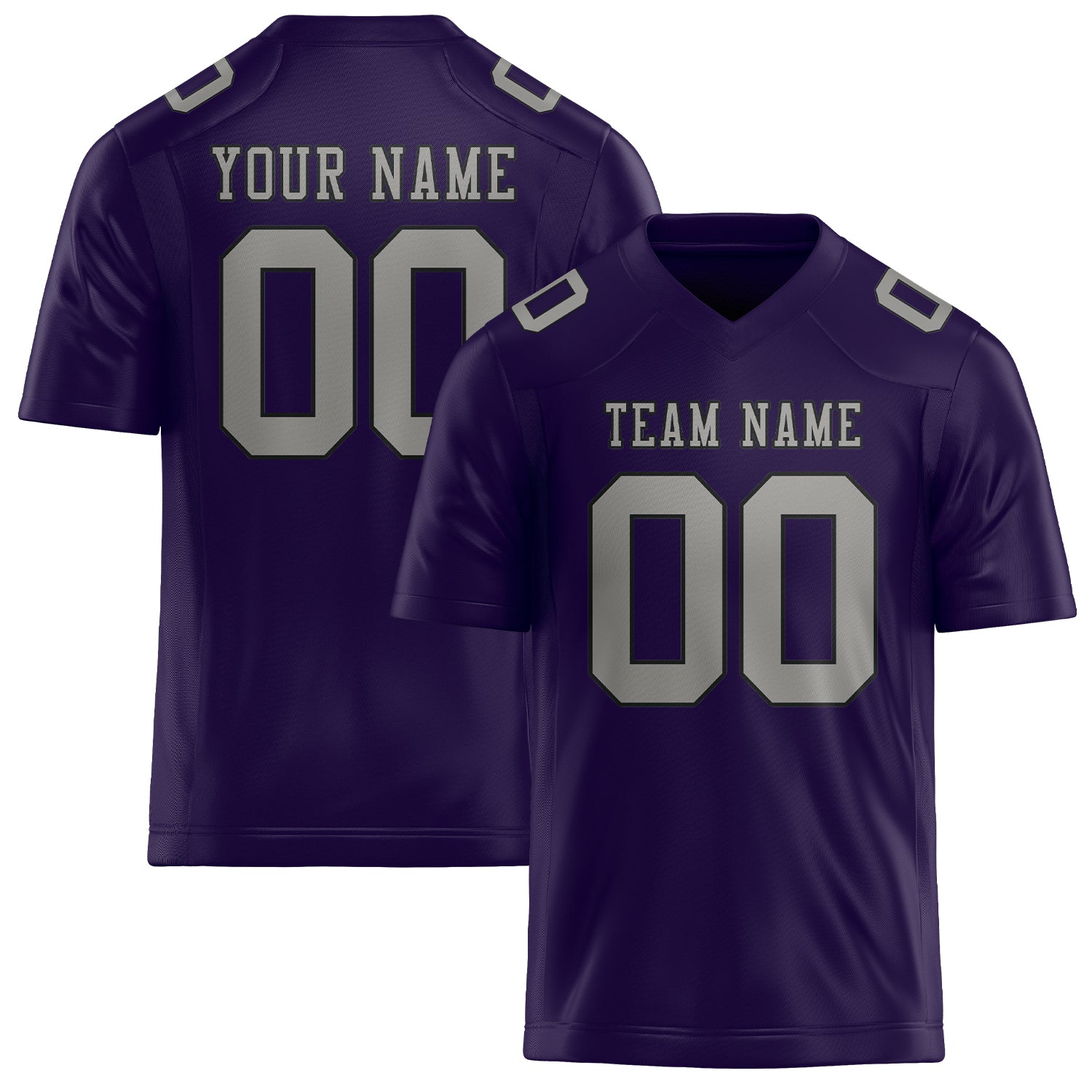 Maillot de football personnalisé violet et gris
