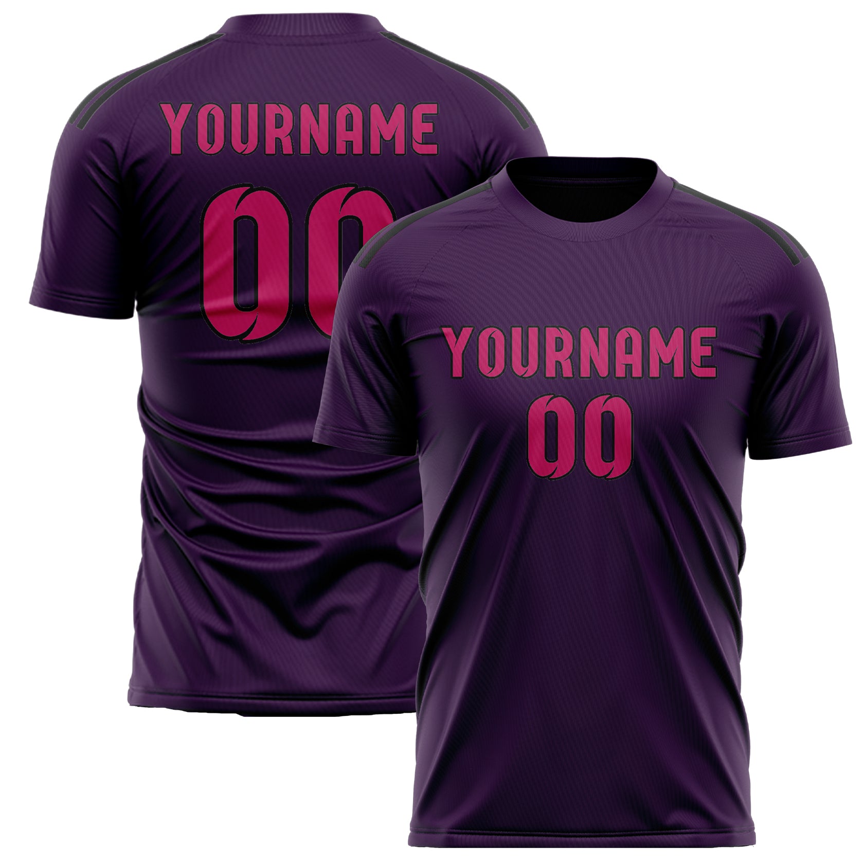 Maillot de football personnalisé violet et rose