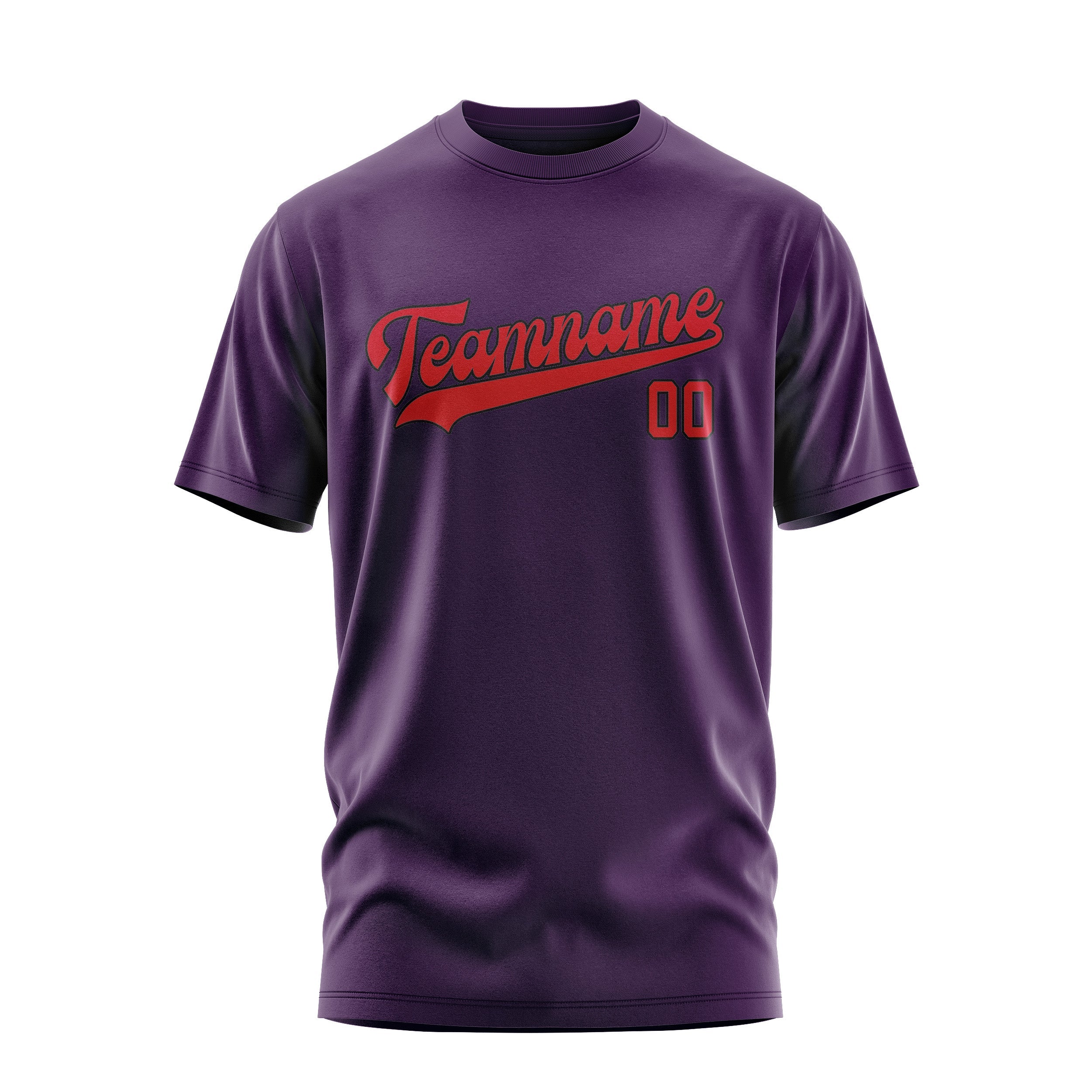 T-shirt personnalisé violet et rouge