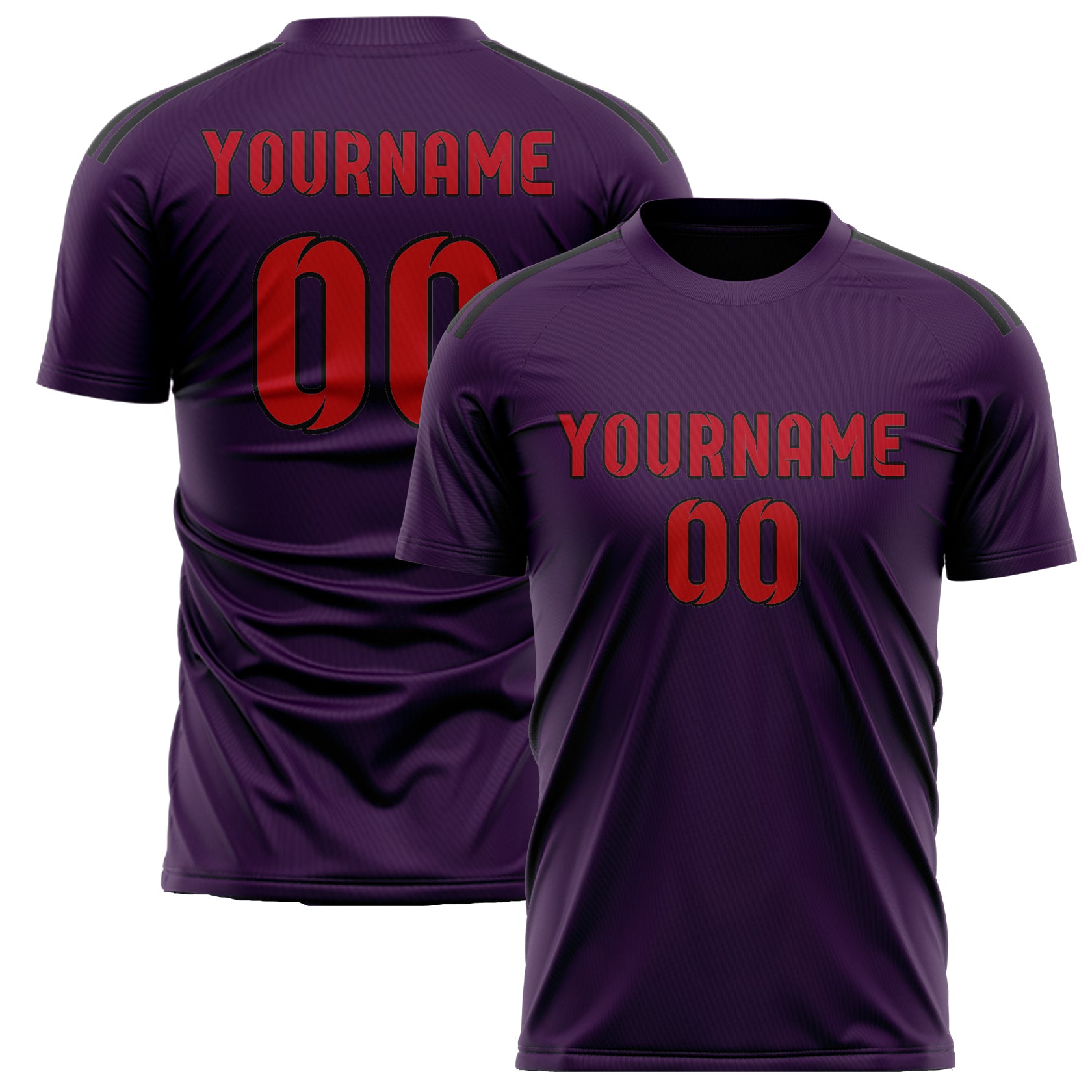 Maillot de football personnalisé violet et rouge