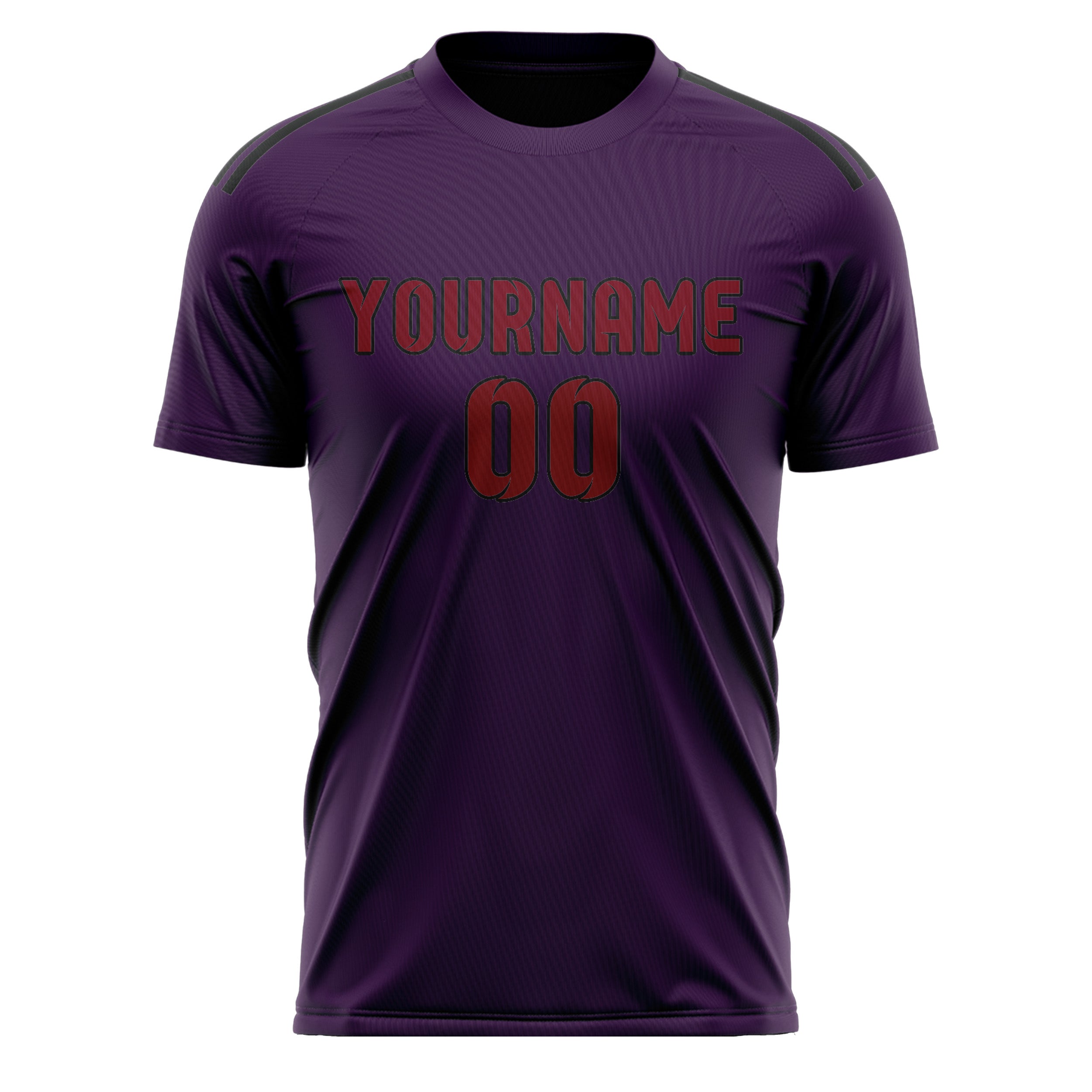 Maillot de football personnalisé violet, cramoisi et rouge