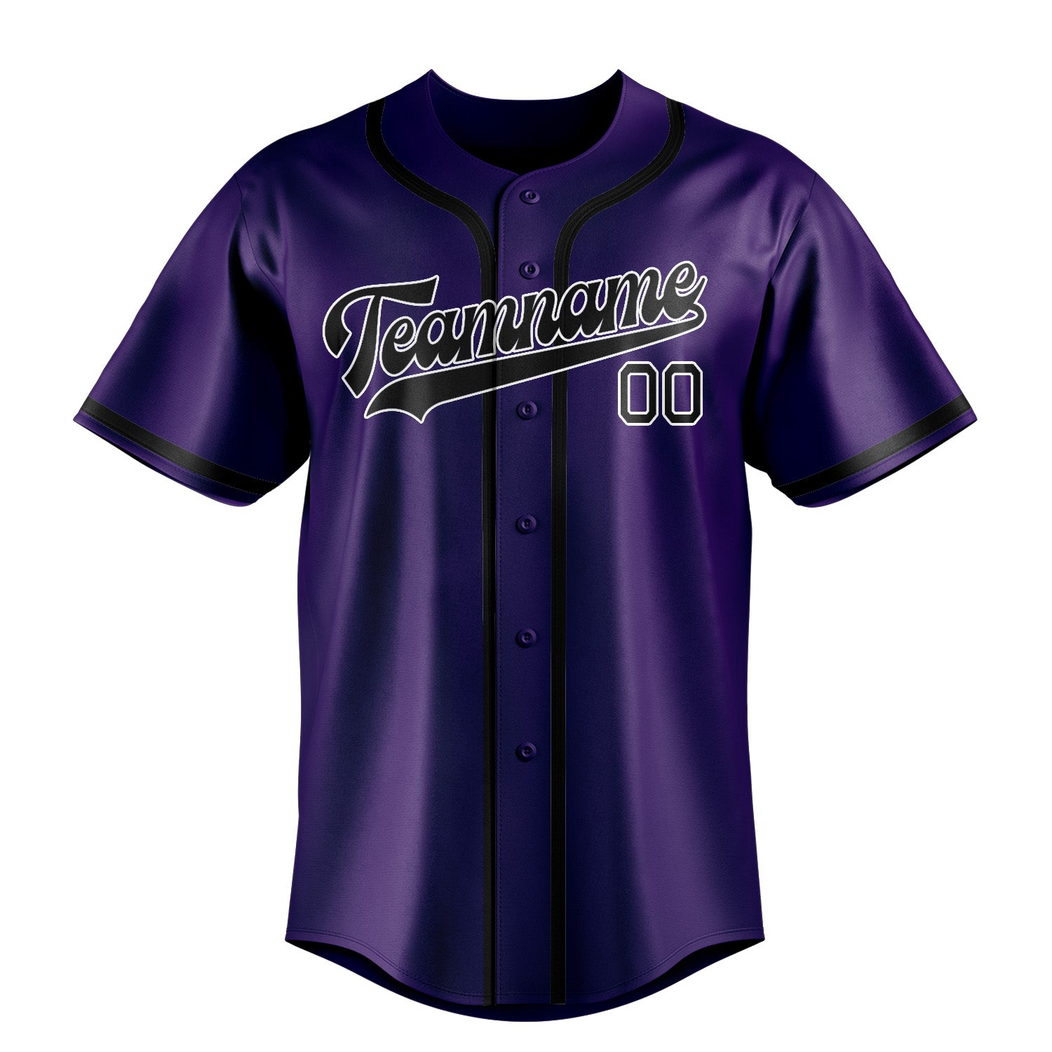 Maillot de baseball personnalisé violet et noir
