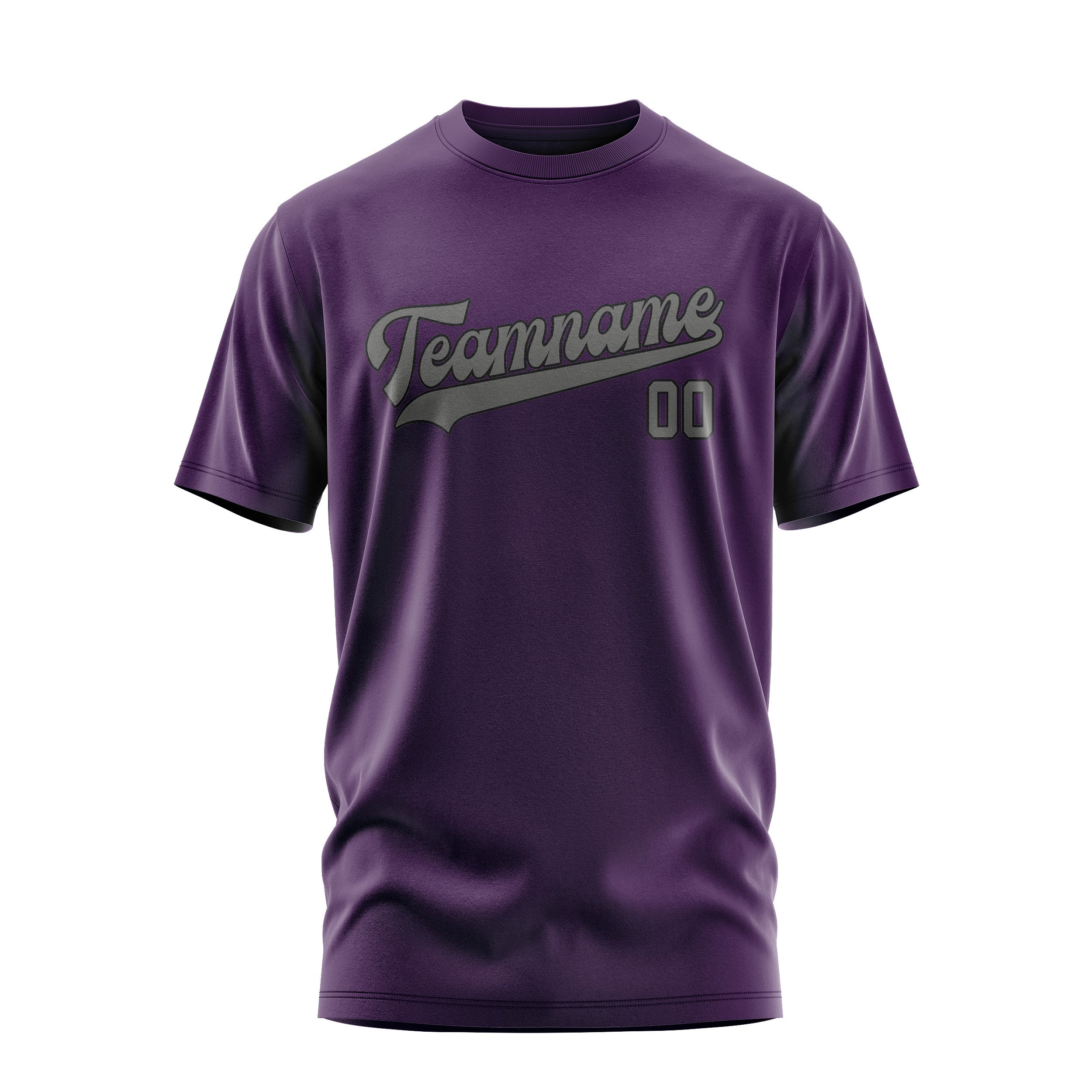 T-shirt personnalisé violet et gris foncé