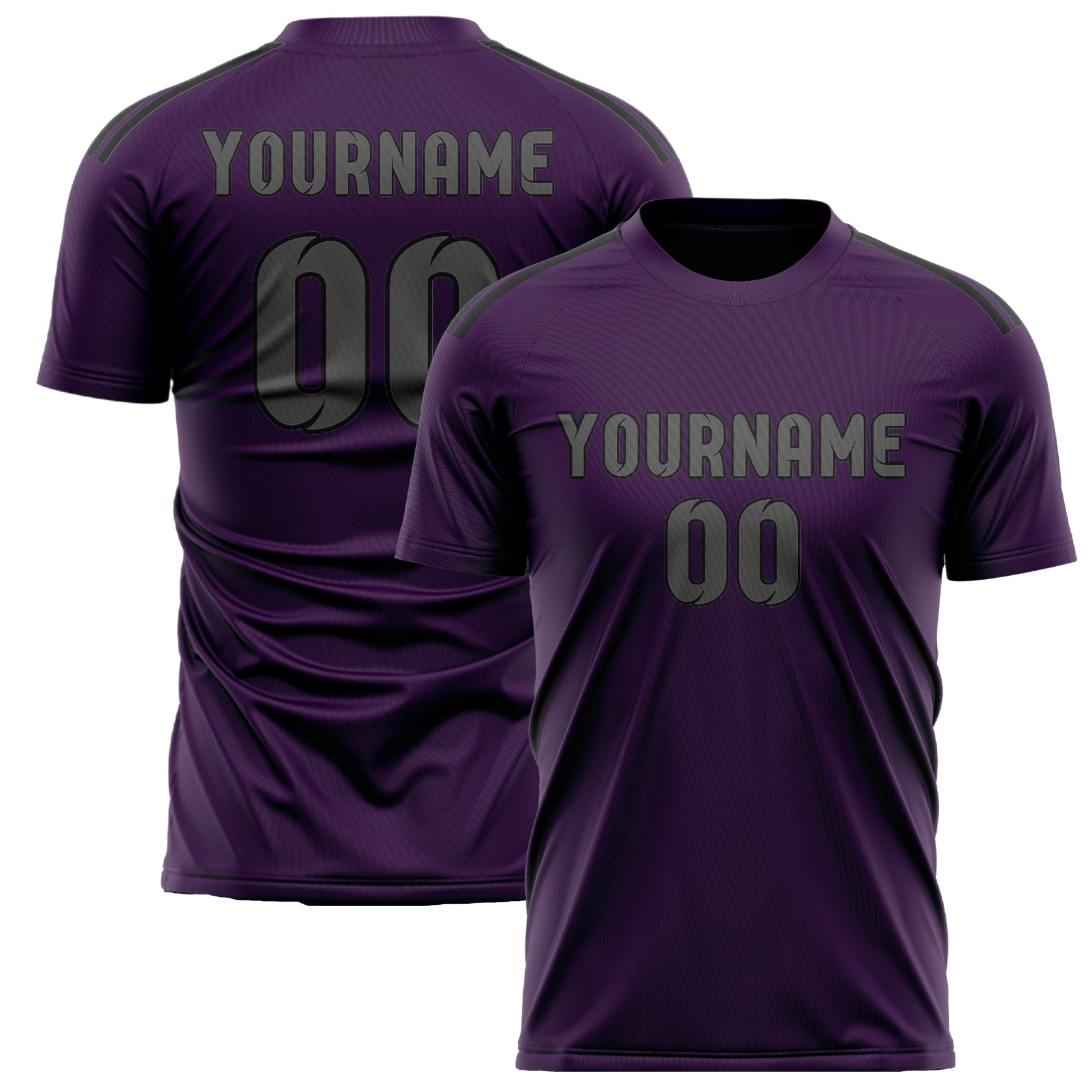 Maillot de football personnalisé violet et gris foncé