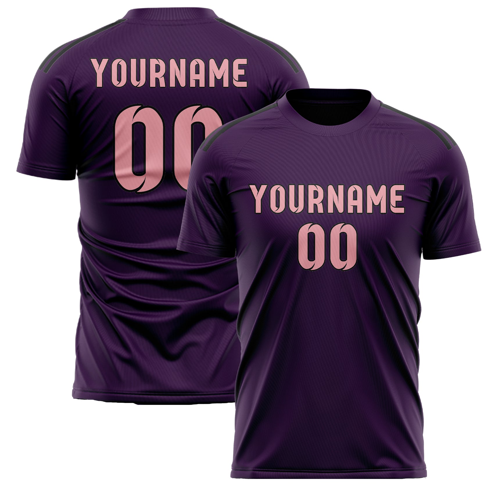 Maillot de football personnalisé violet et rose clair