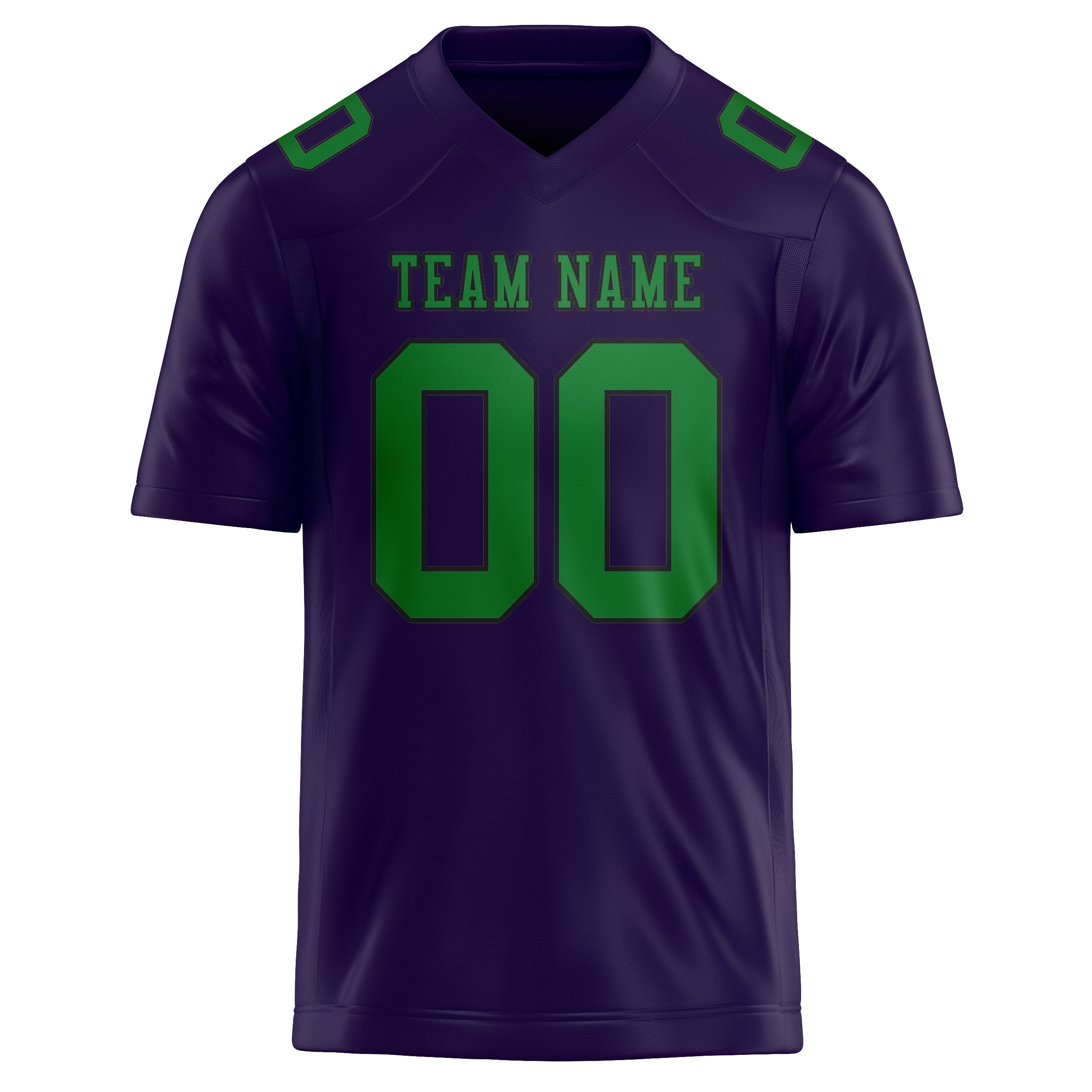Maillot de football personnalisé violet et vert émeraude