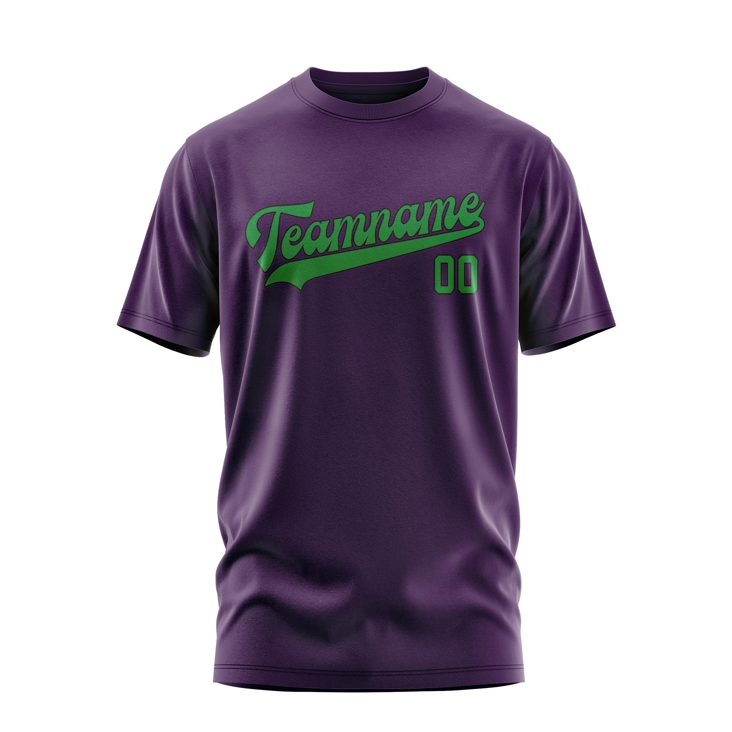 T-shirt personnalisé violet et vert émeraude