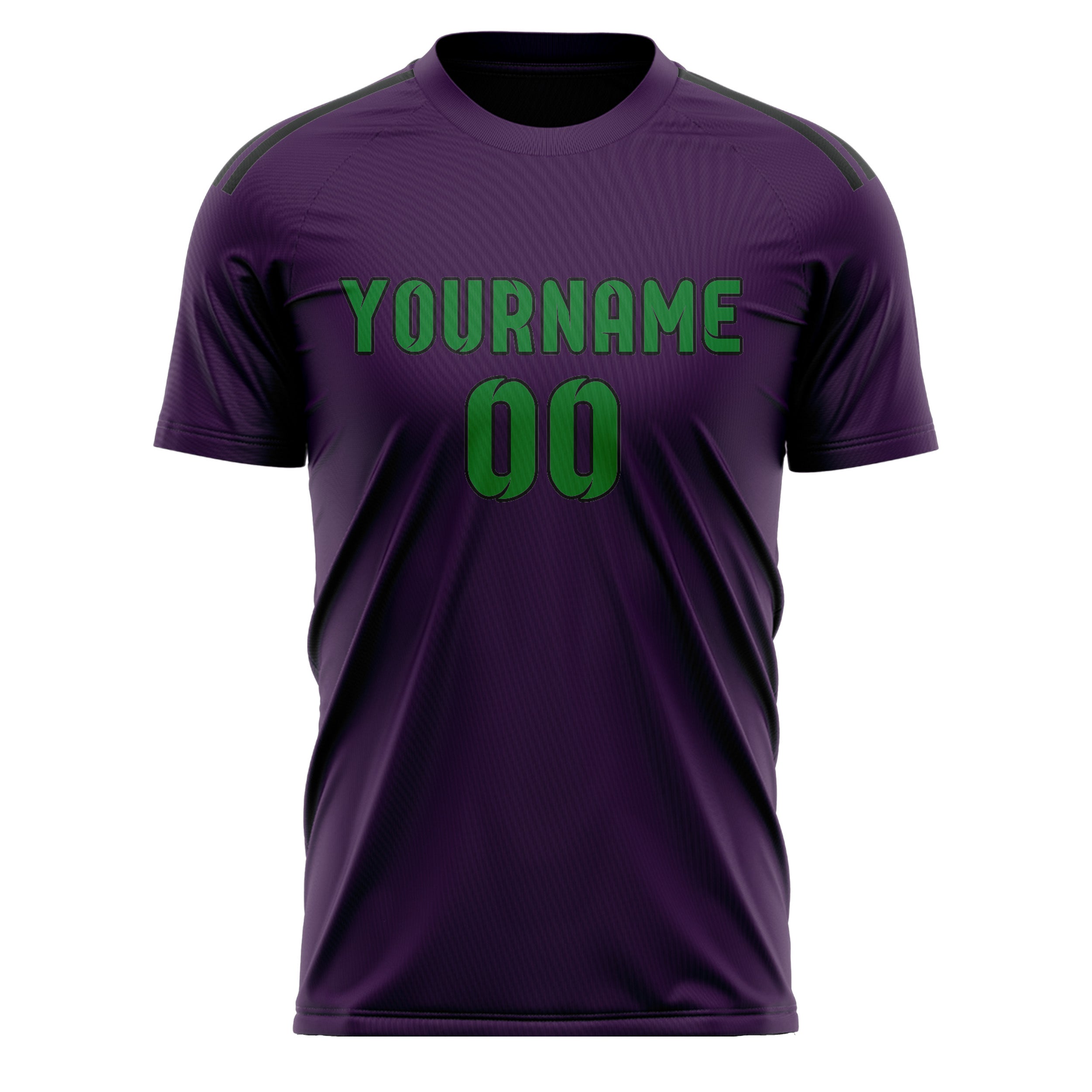 Maillot de football personnalisé violet et vert émeraude