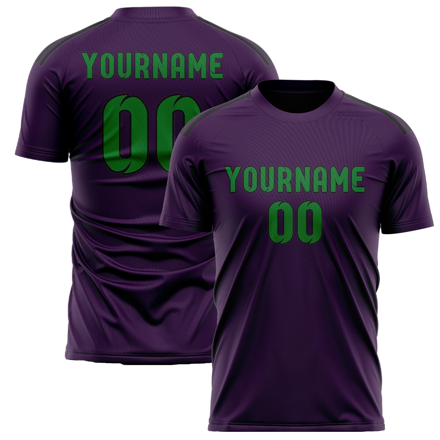 Maillot de football personnalisé violet et vert émeraude