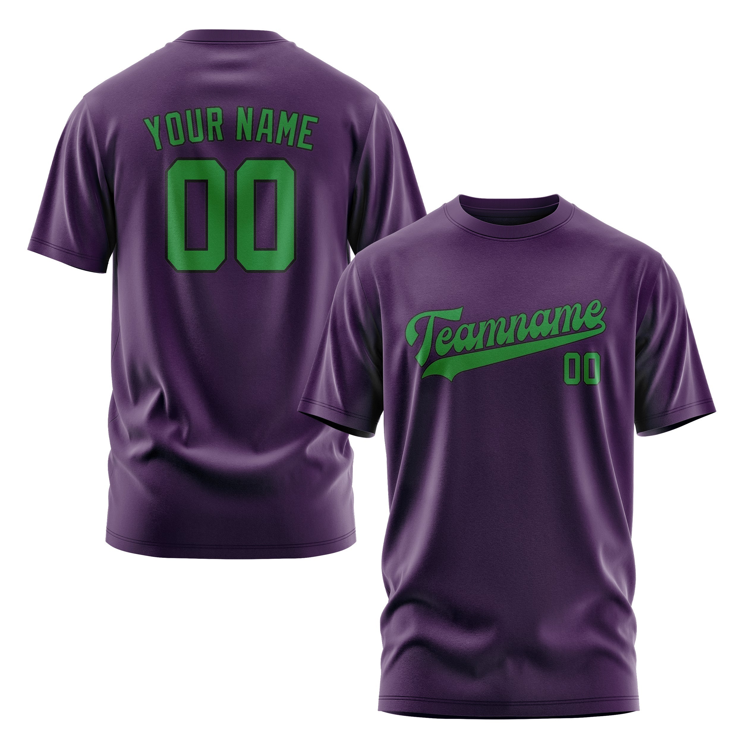 T-shirt personnalisé violet et vert émeraude