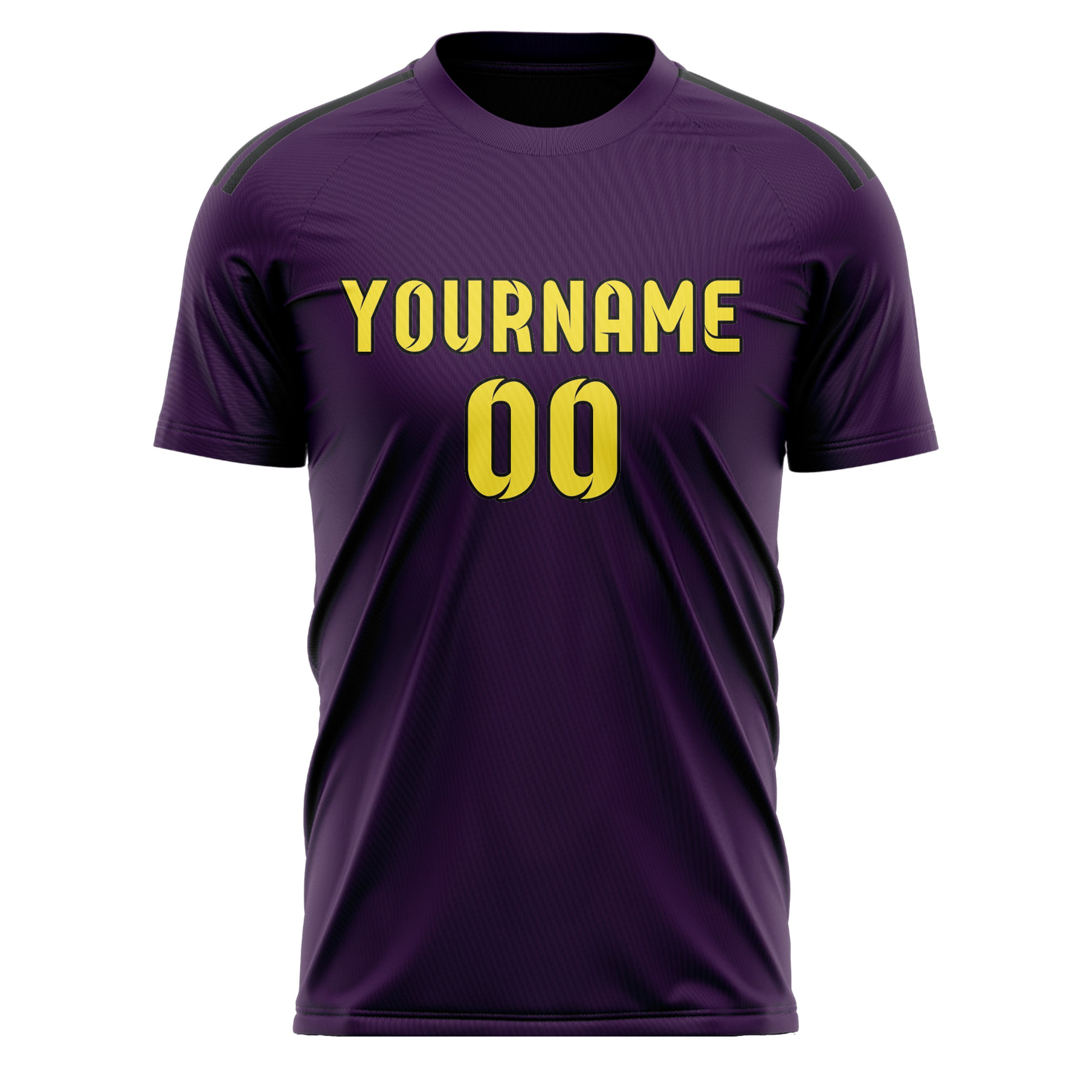 Maillot de football personnalisé violet et jaune clair