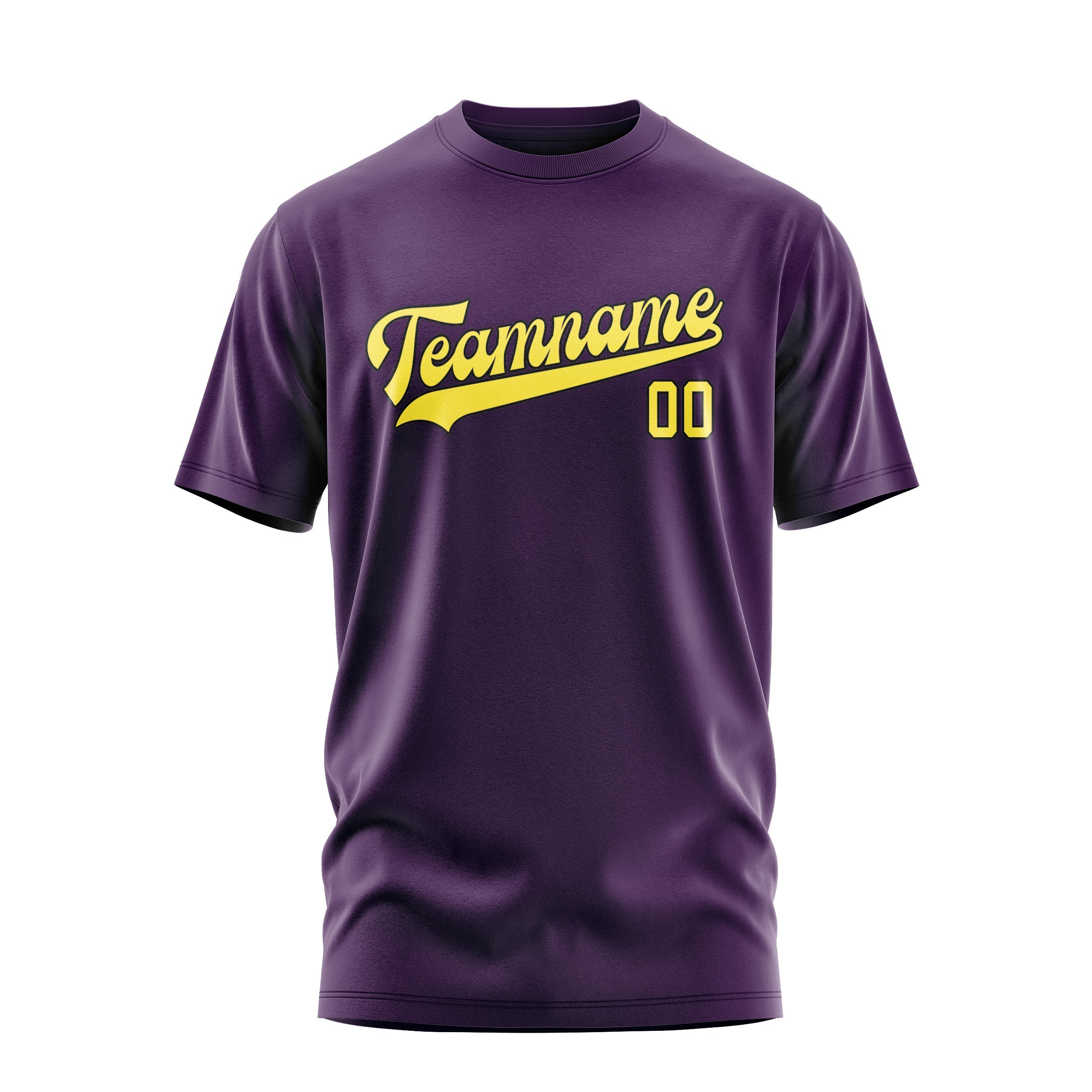 T-shirt personnalisé violet clair et jaune