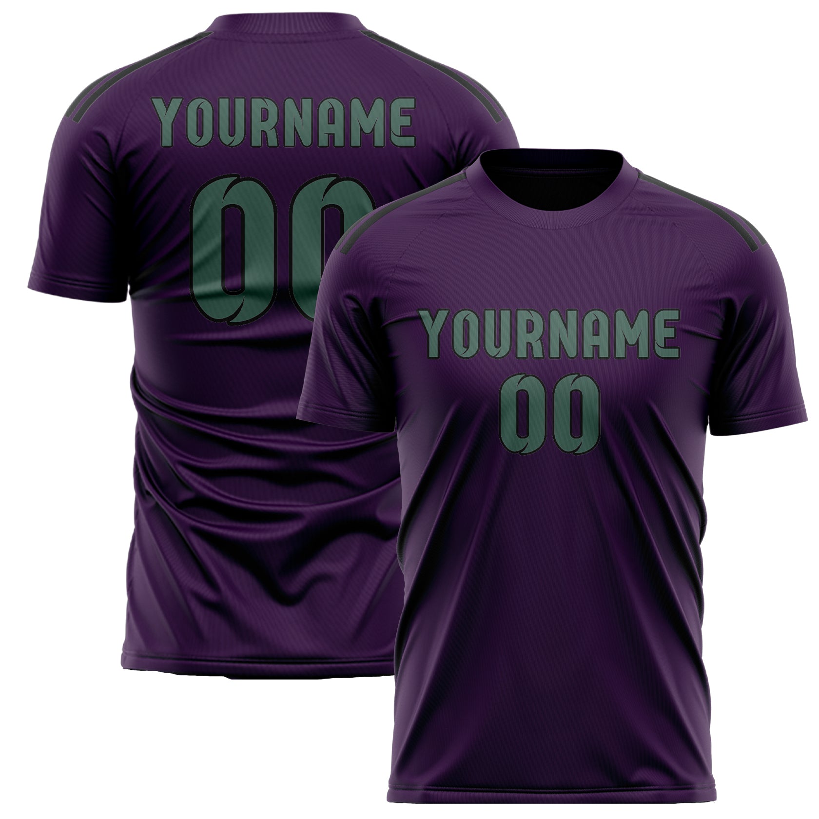 Maillot de football personnalisé violet, bleu et vert