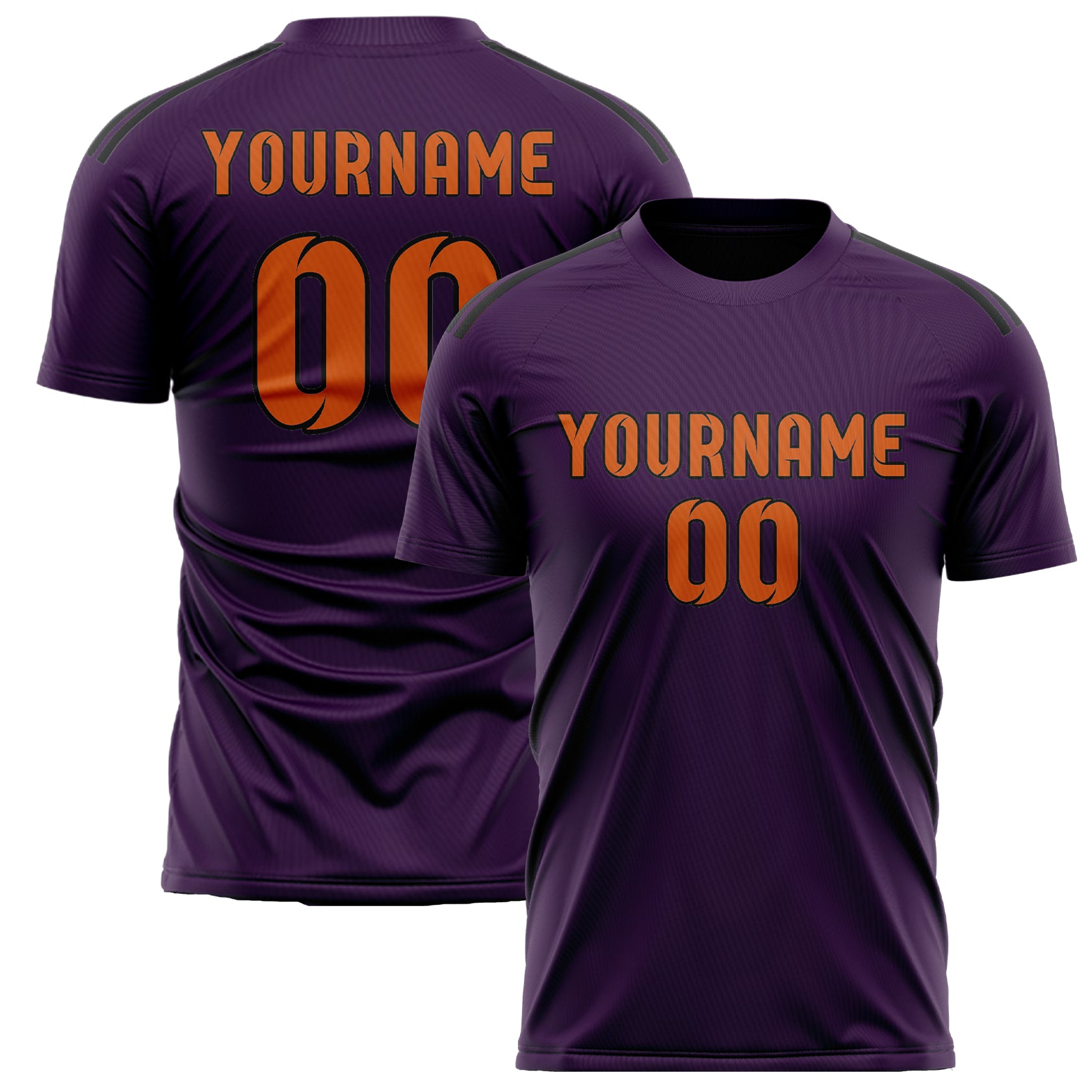 Maillot de football personnalisé violet et orange