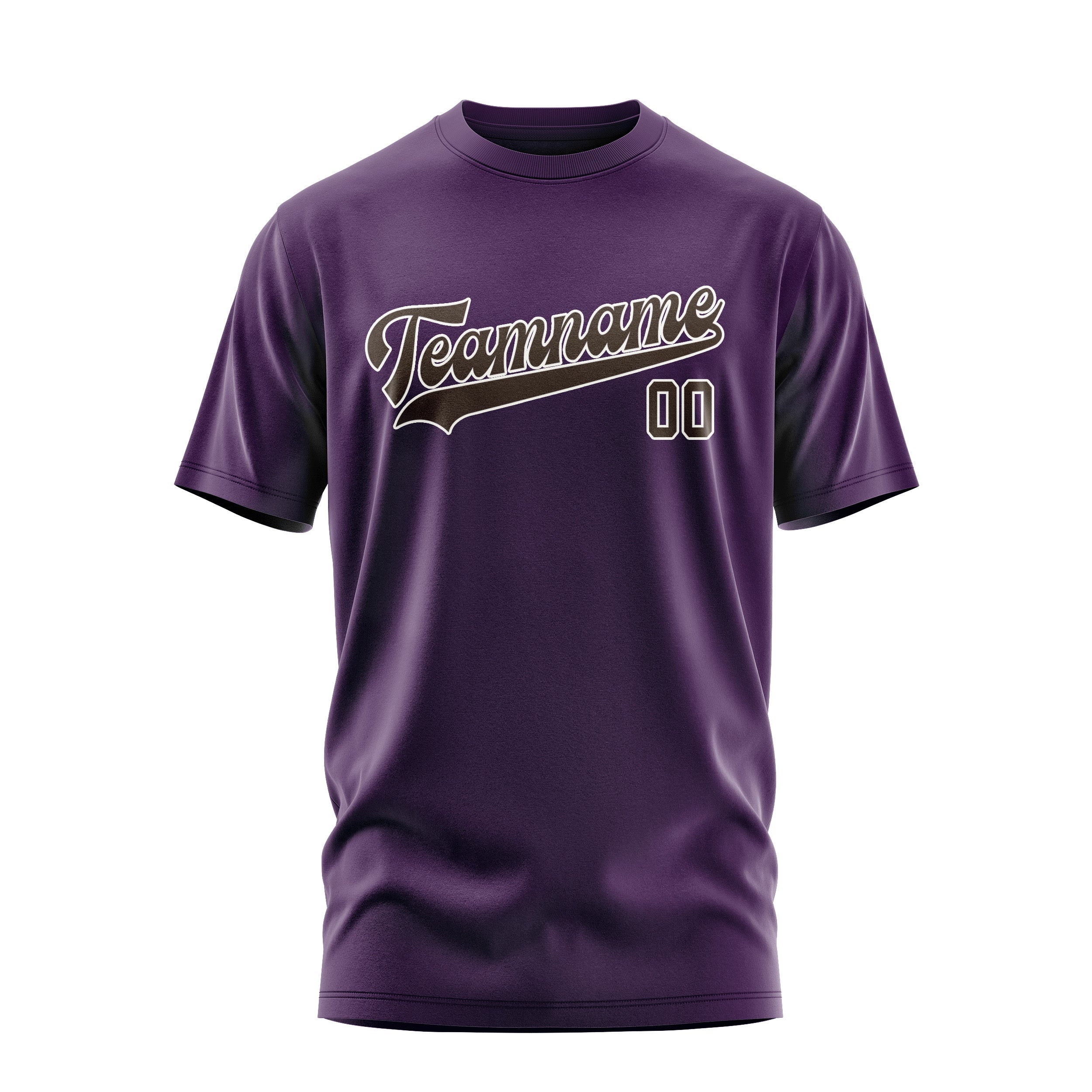 T-shirt personnalisé violet et marron