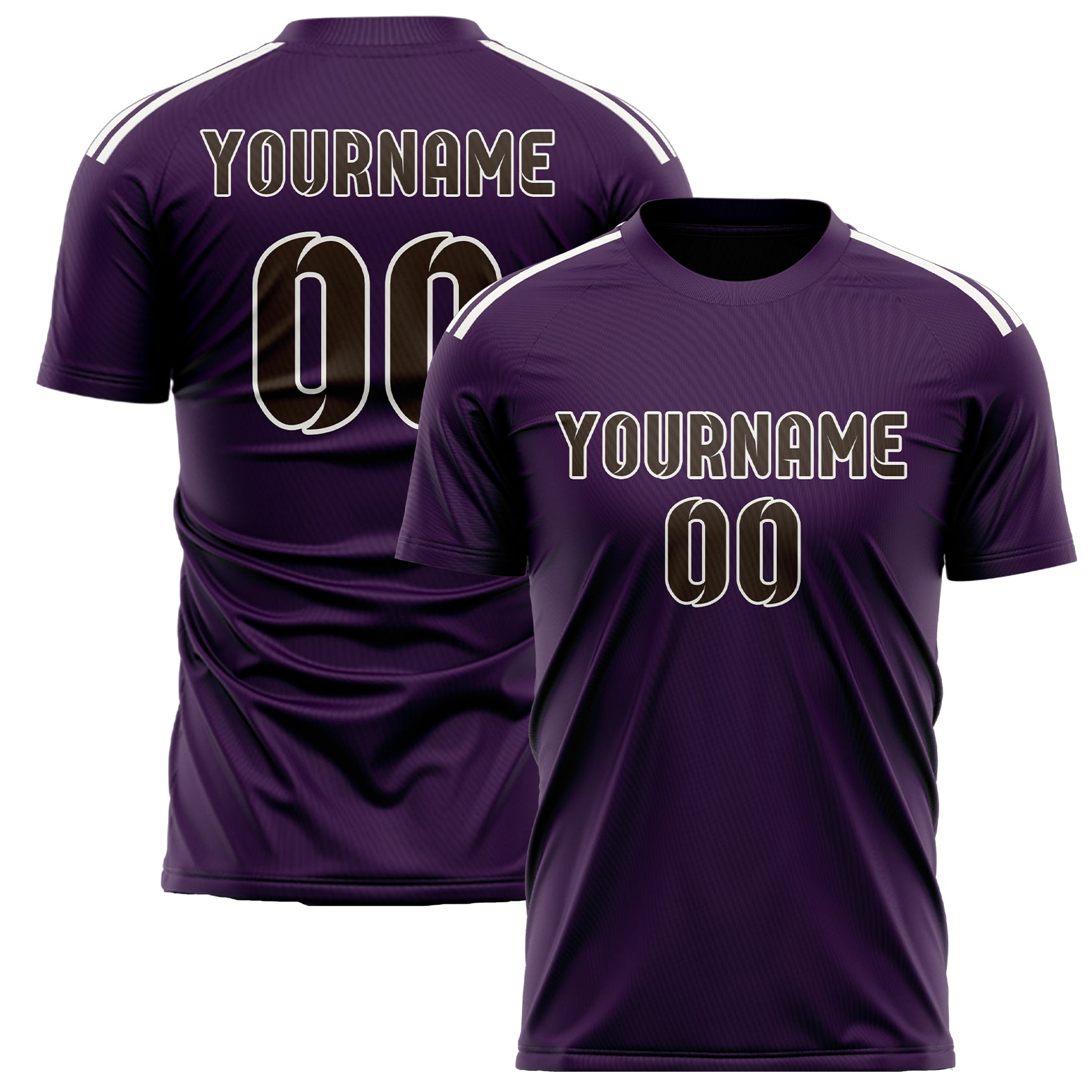 Maillot de football personnalisé violet et marron