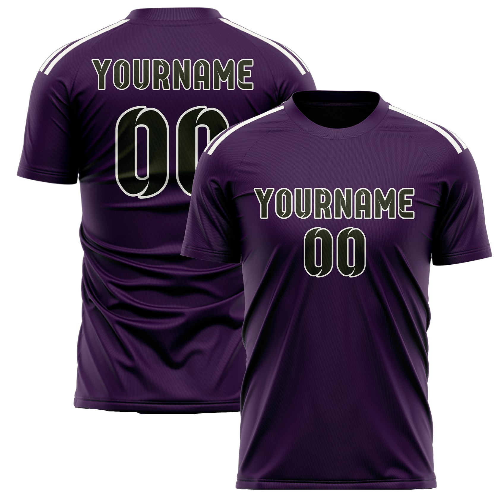 Maillot de football personnalisé violet olive