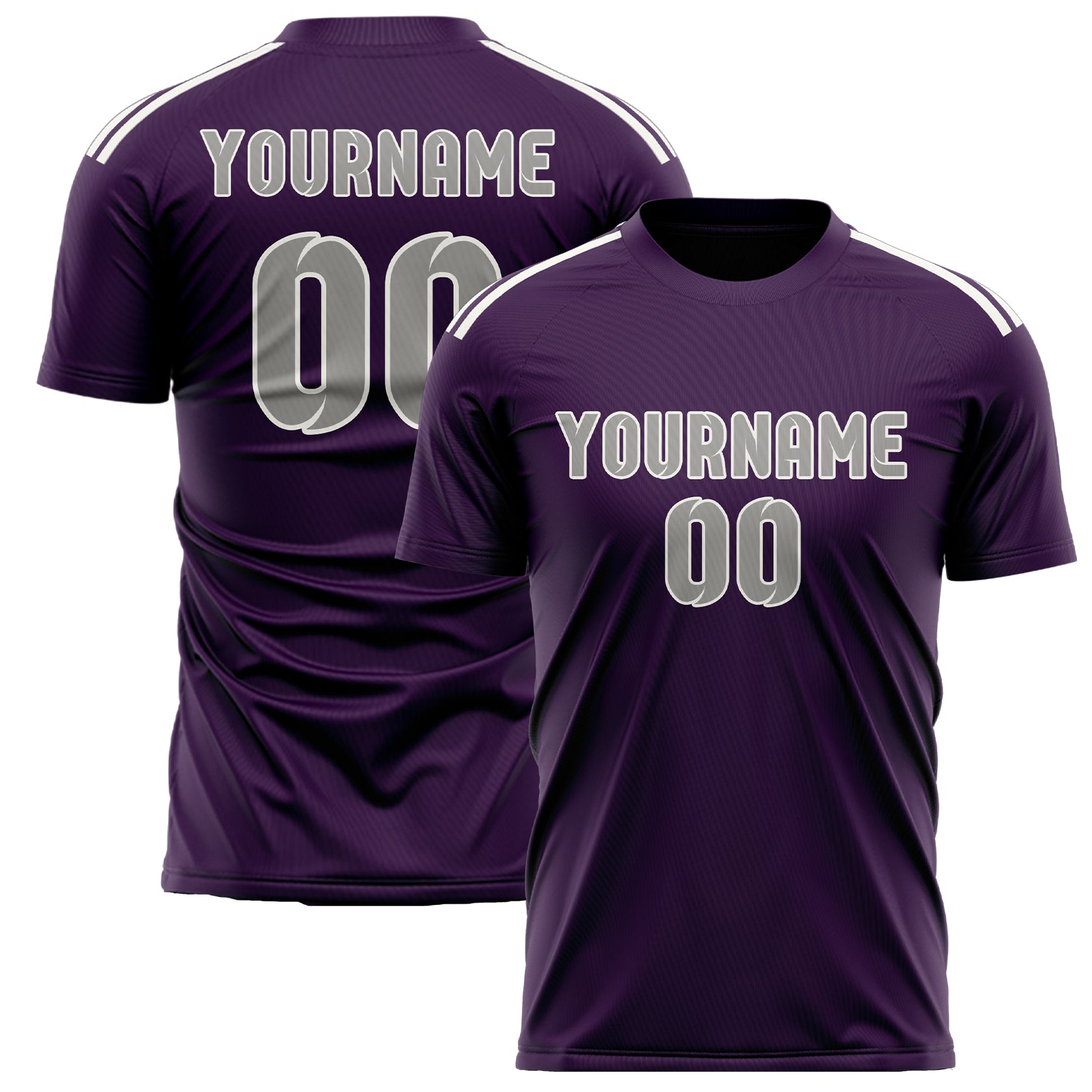 Maillot de football personnalisé violet et gris