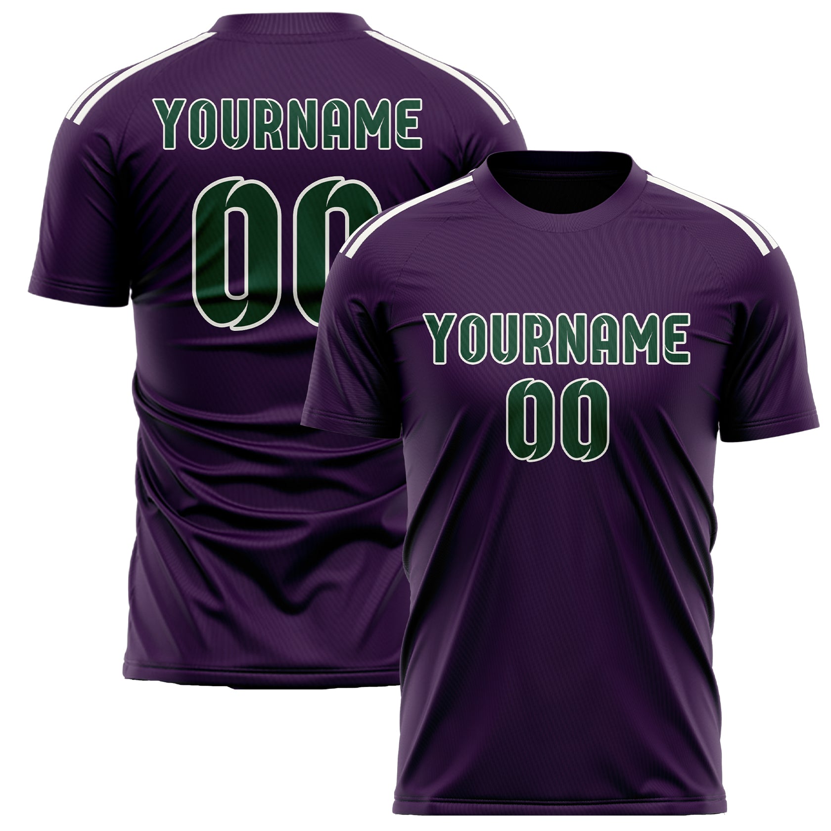 Maillot de football personnalisé violet et vert