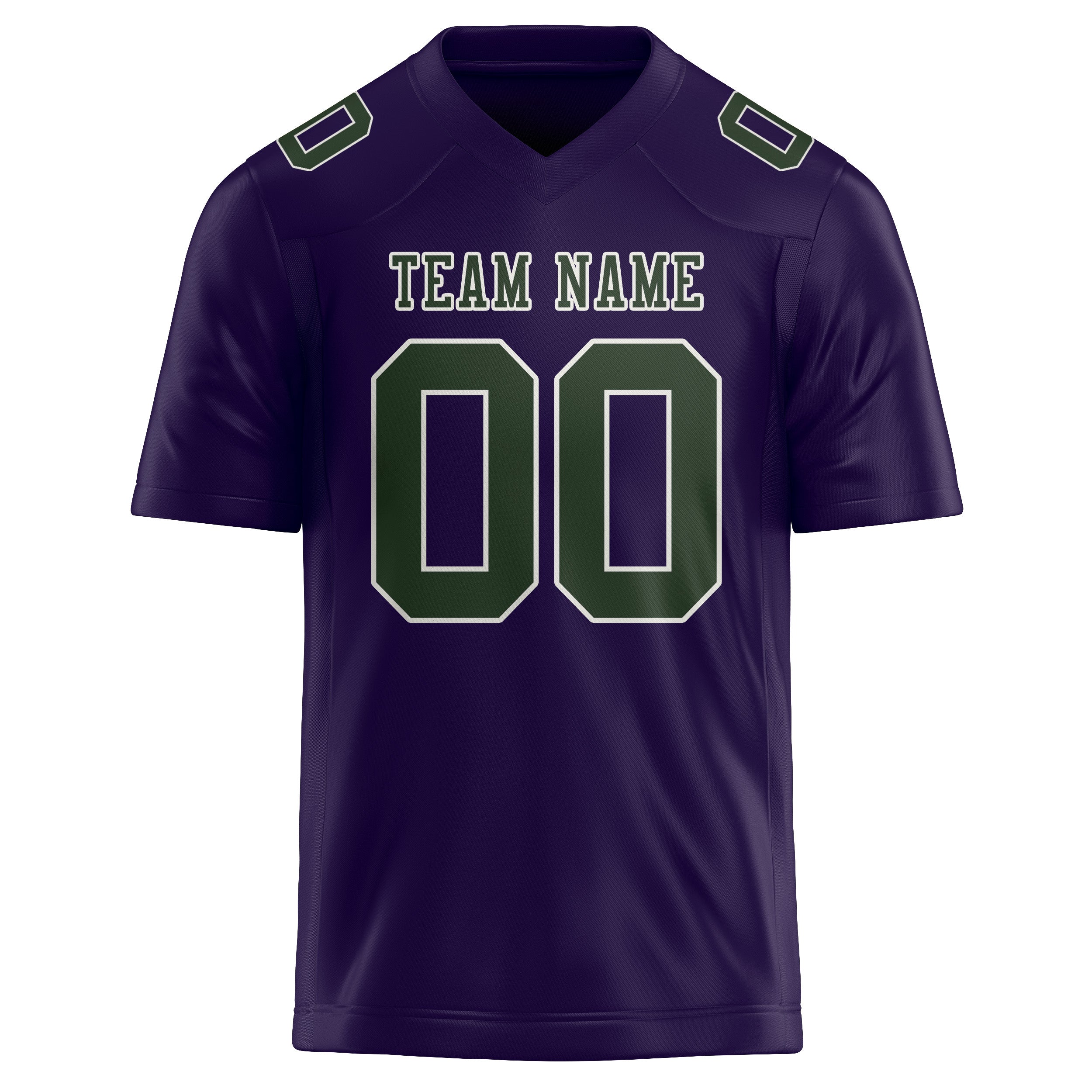 Maillot de football personnalisé violet et vert foncé