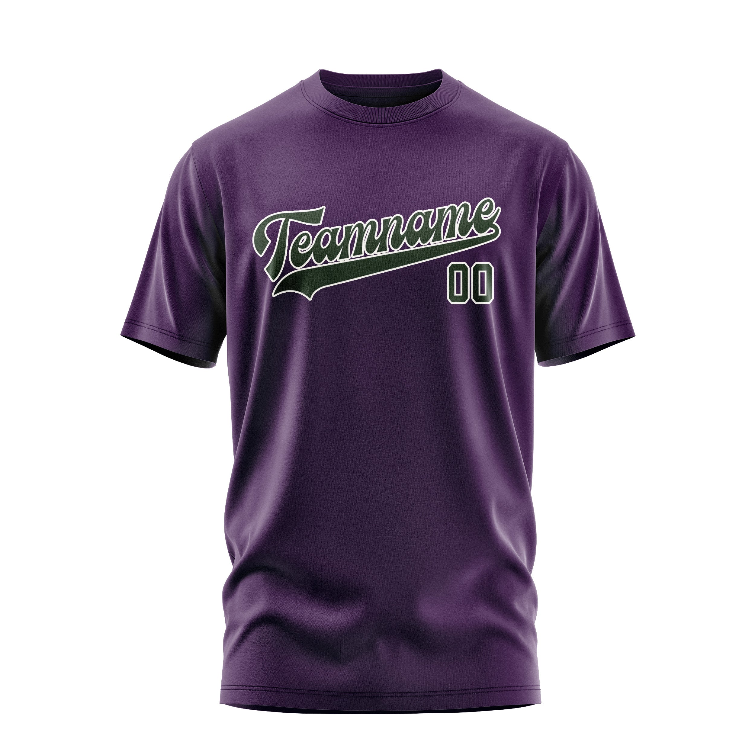 T-shirt personnalisé violet et vert foncé