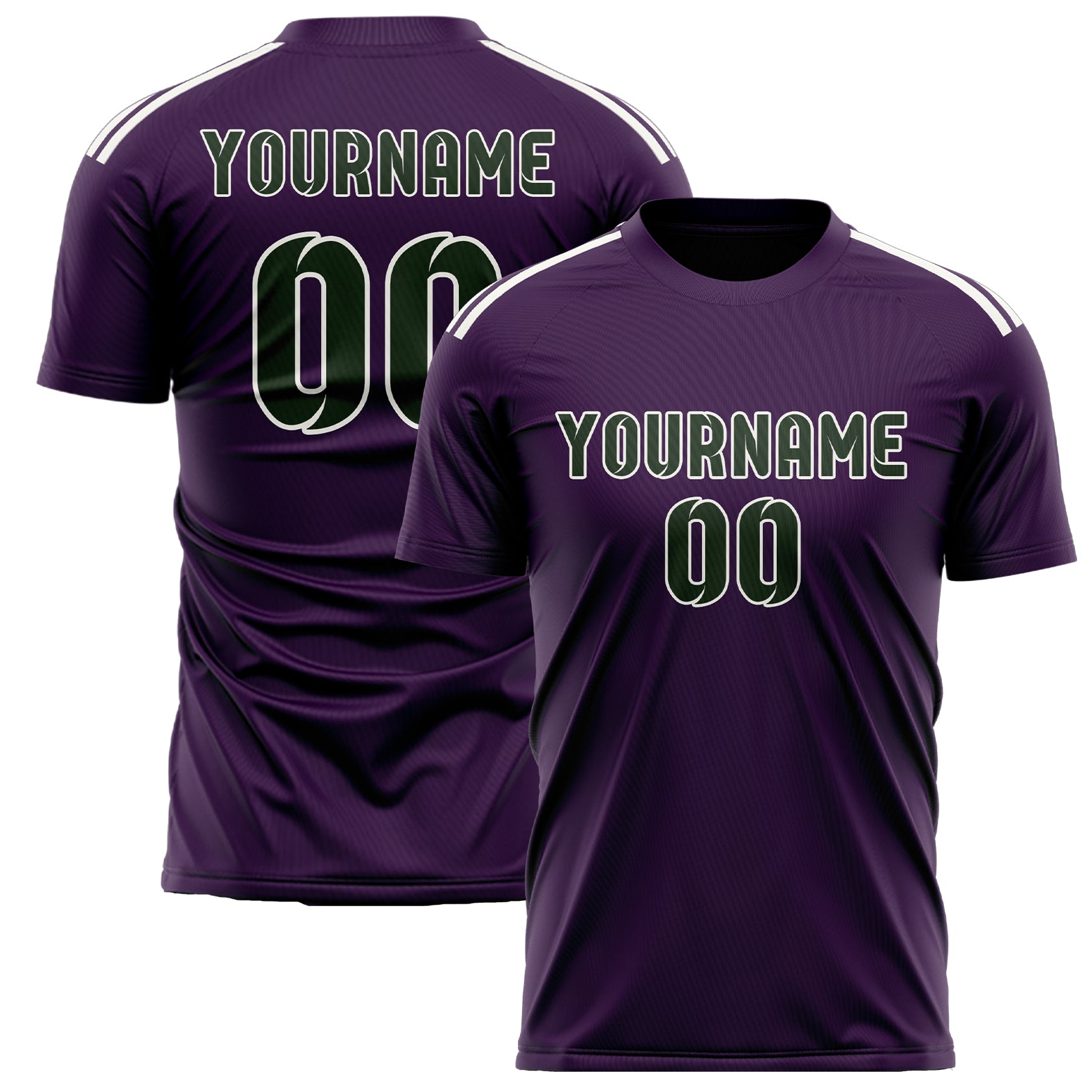 Maillot de football personnalisé violet et vert foncé