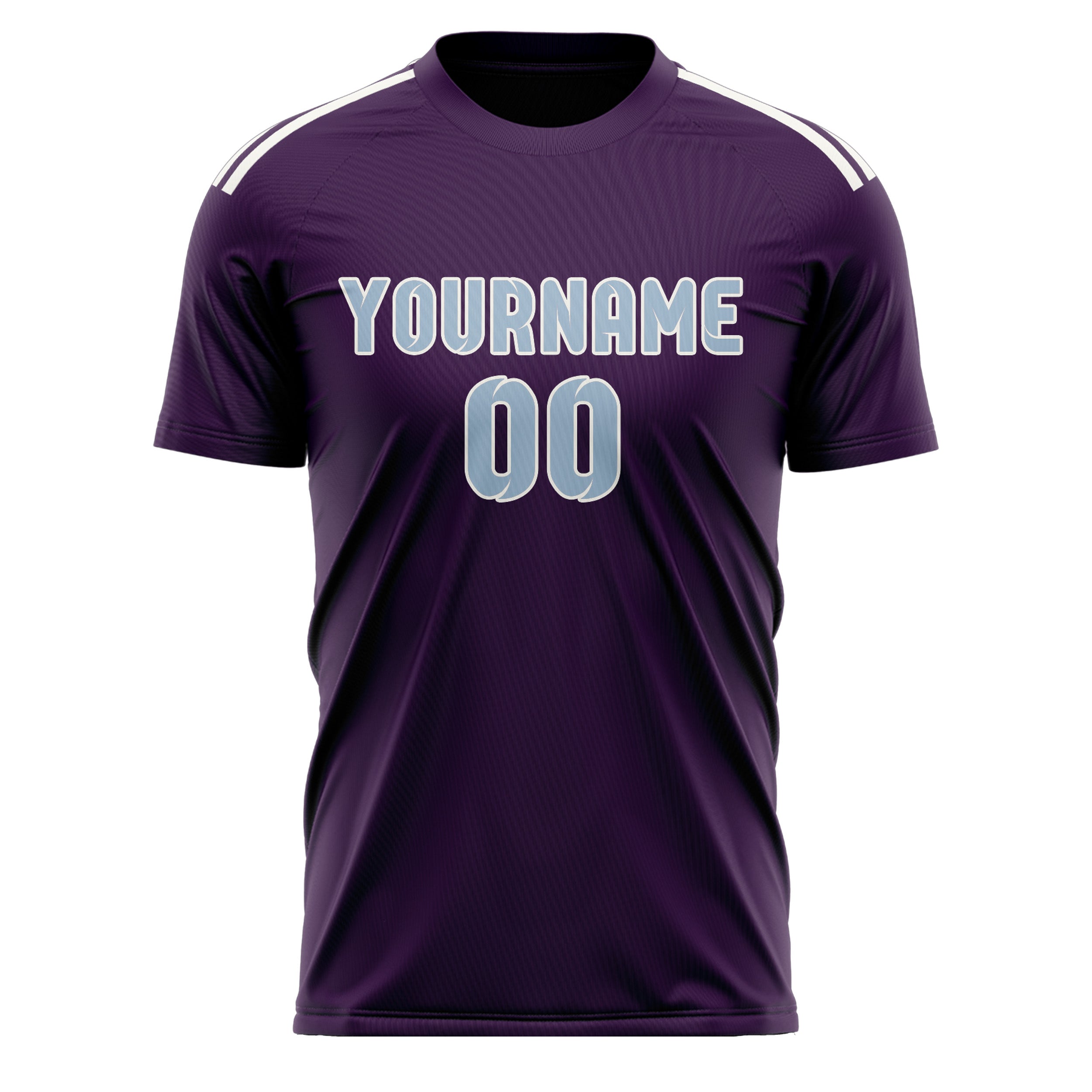 Maillot de football personnalisé violet et bleu clair