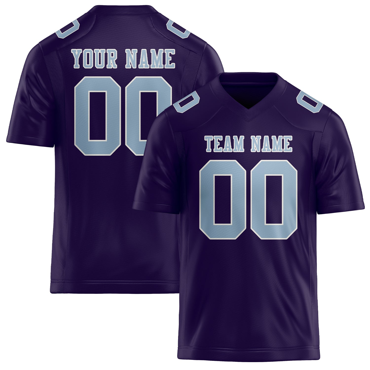 Maillot de football personnalisé violet et bleu clair