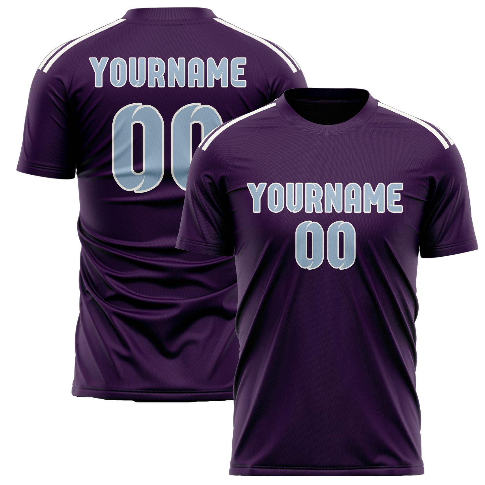 Maillot de football personnalisé violet et bleu clair