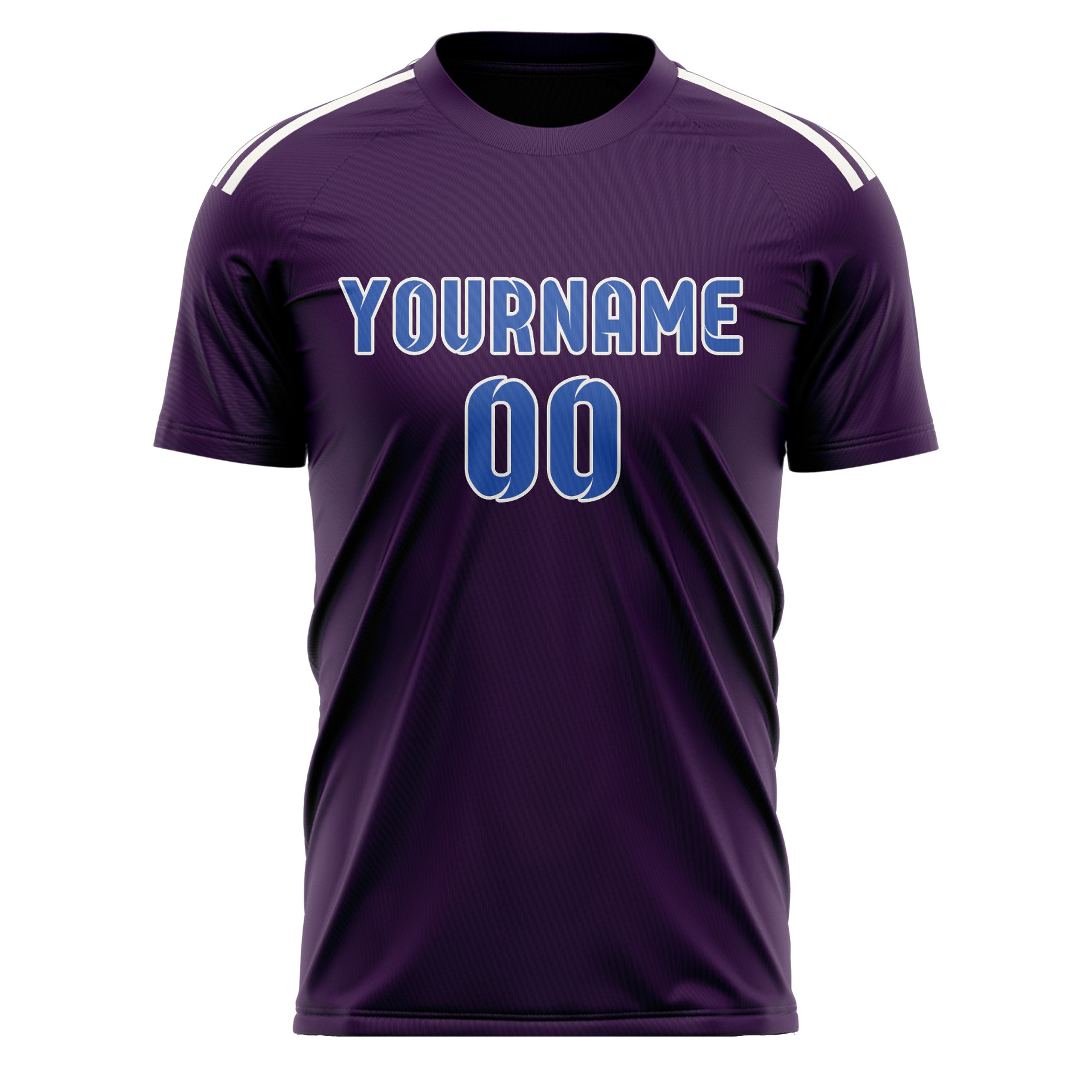 Maillot de football personnalisé violet et bleu ciel