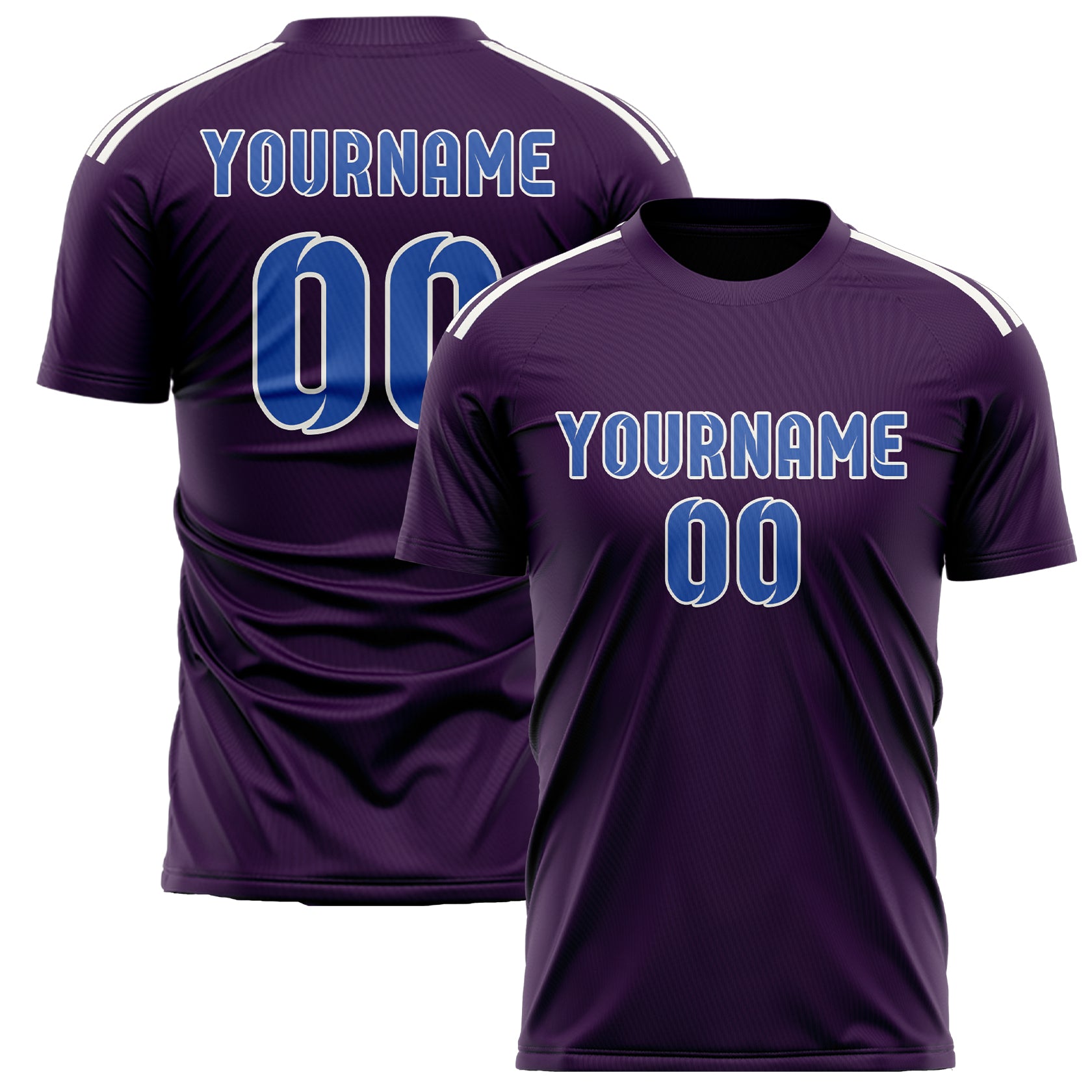 Maillot de football personnalisé violet et bleu ciel