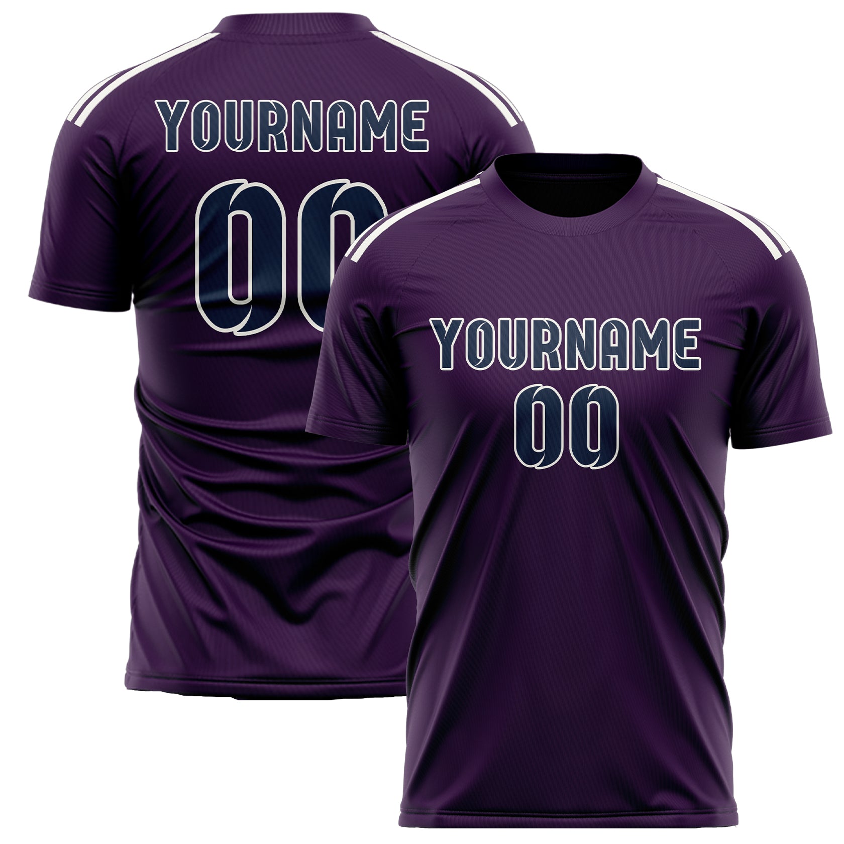 Maillot de football personnalisé violet et bleu