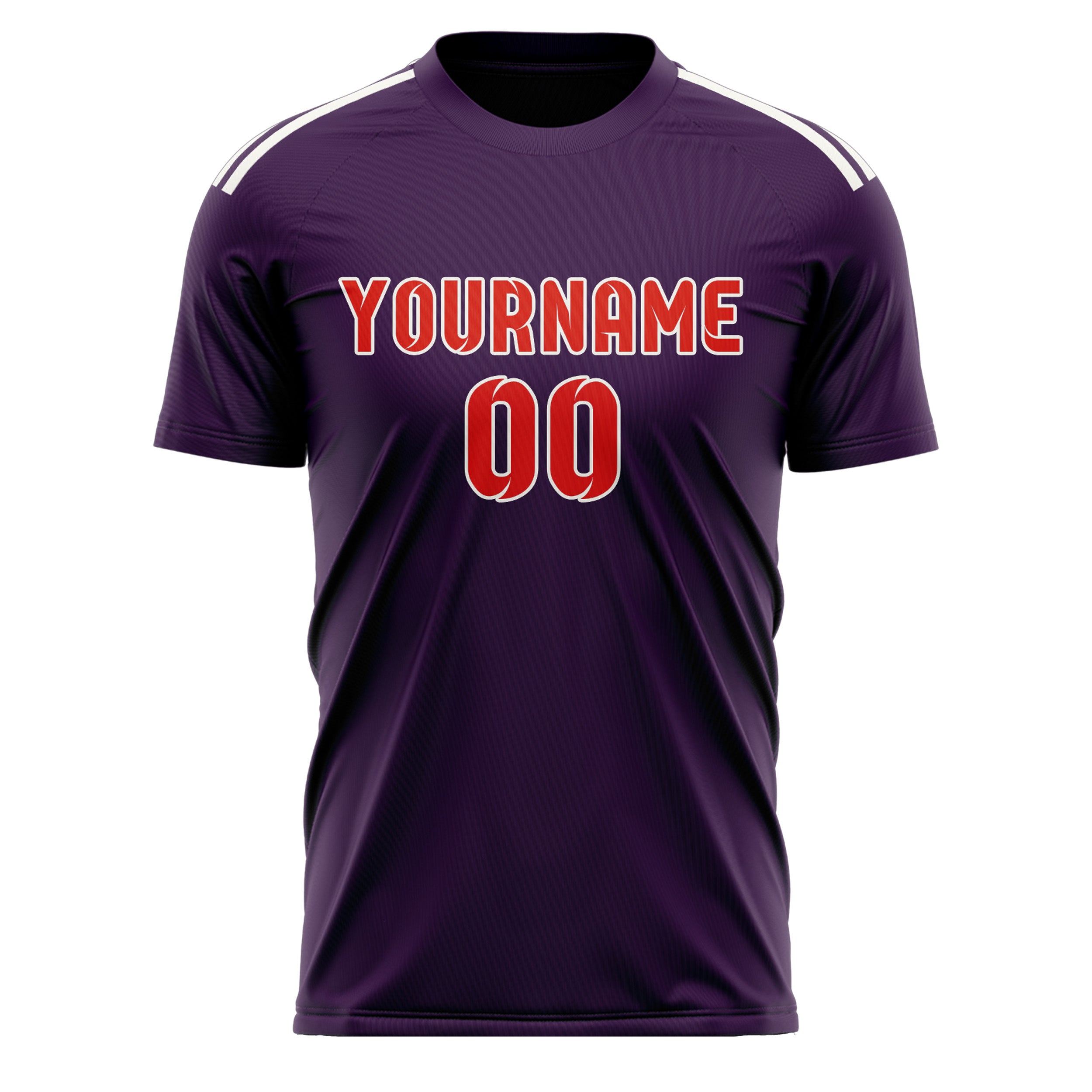 Maillot de football personnalisé violet, orange et rouge