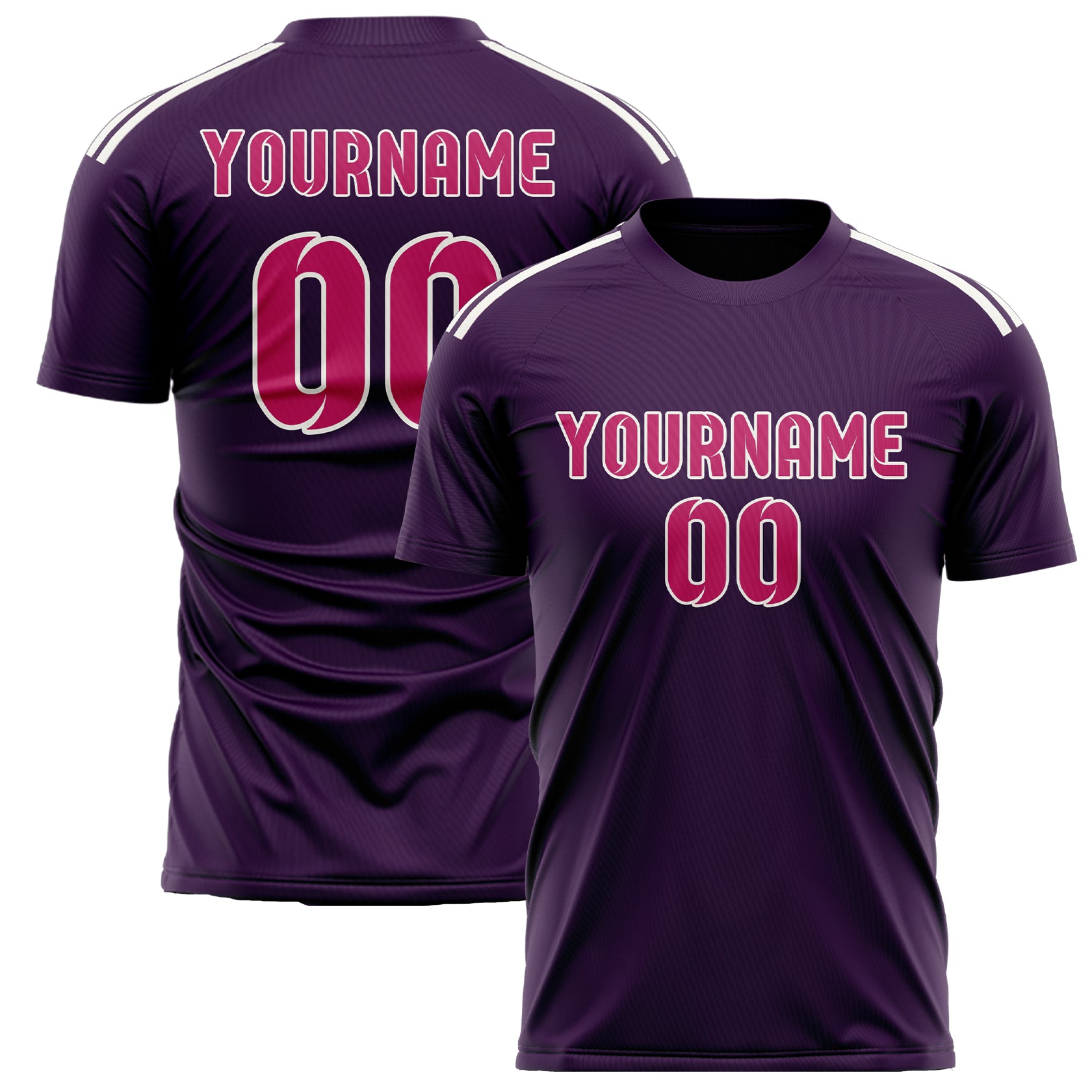 Maillot de football personnalisé violet et rose