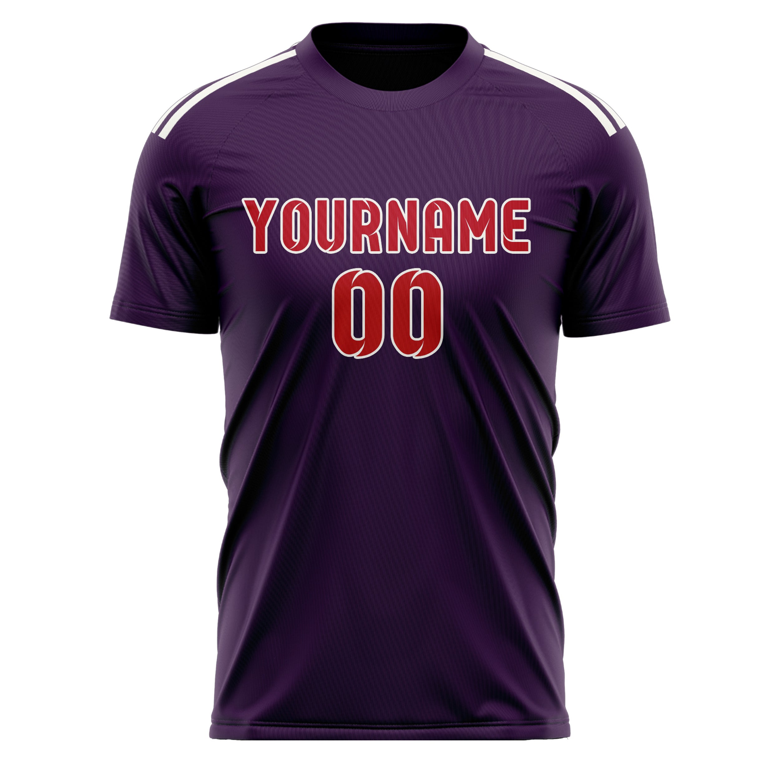 Maillot de football personnalisé violet et rouge