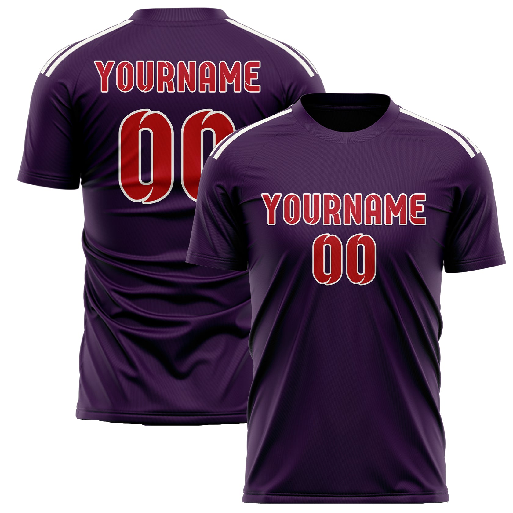 Maillot de football personnalisé violet et rouge