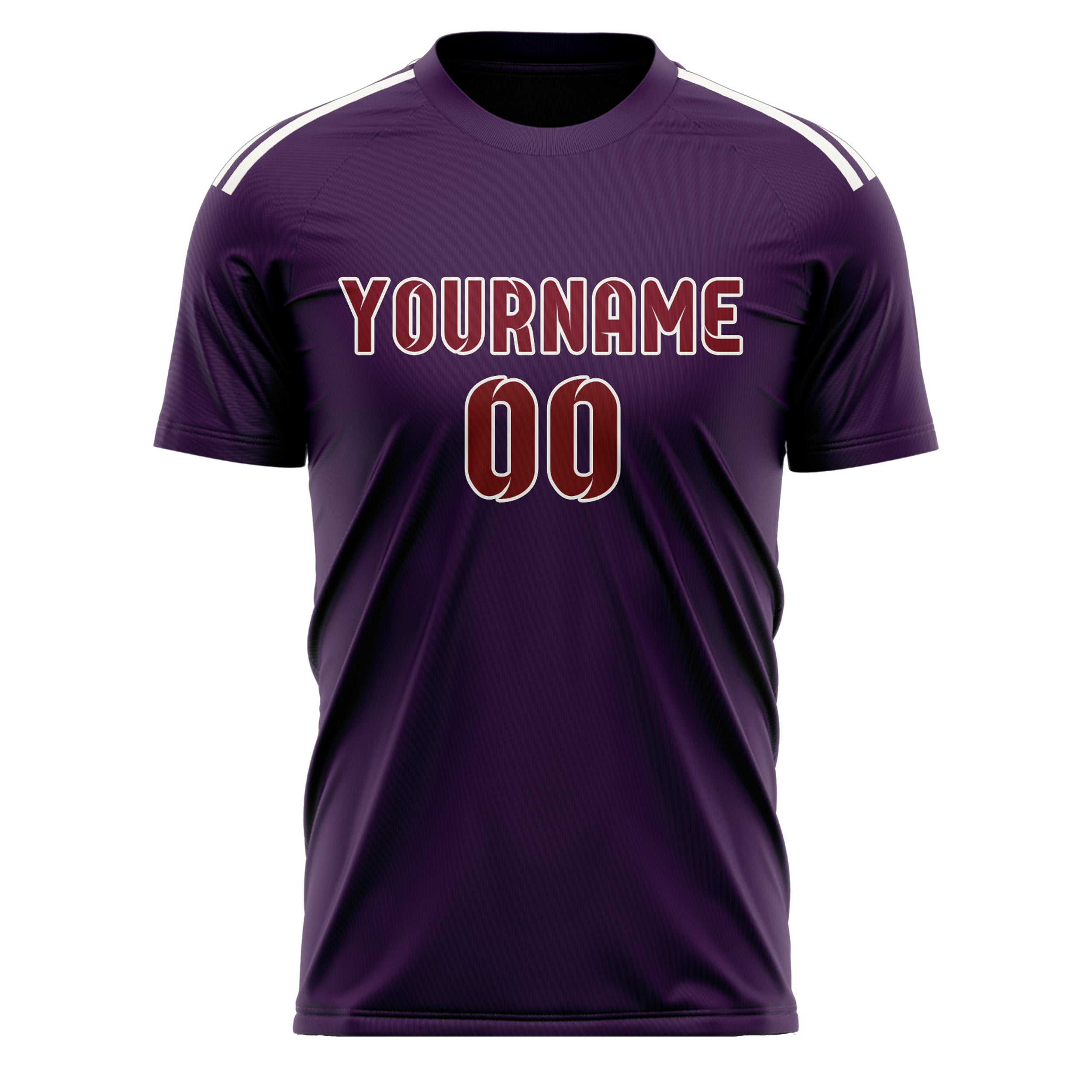 Maillot de football personnalisé violet, cramoisi et rouge